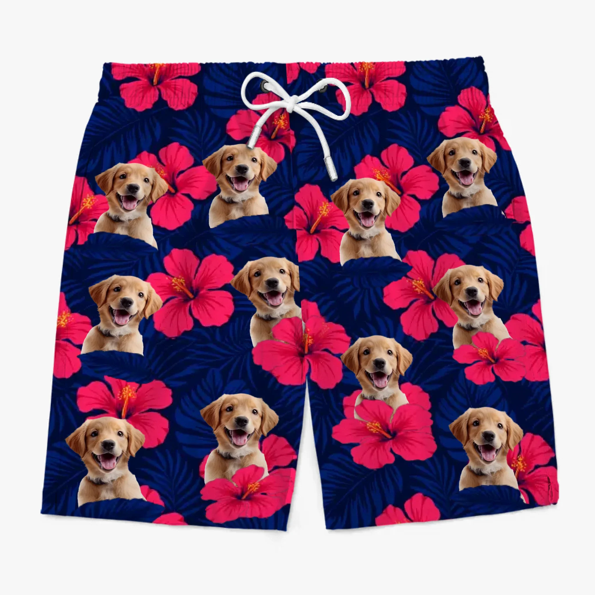 Custom Photo Tropical Pup Vibes Only - Dog & Cat Personalized Custom Tropical Hawaiian Aloha Men Beach Shorts - Summer Vacation Gift For Pet Owners, Pet Lovers - Robaser
