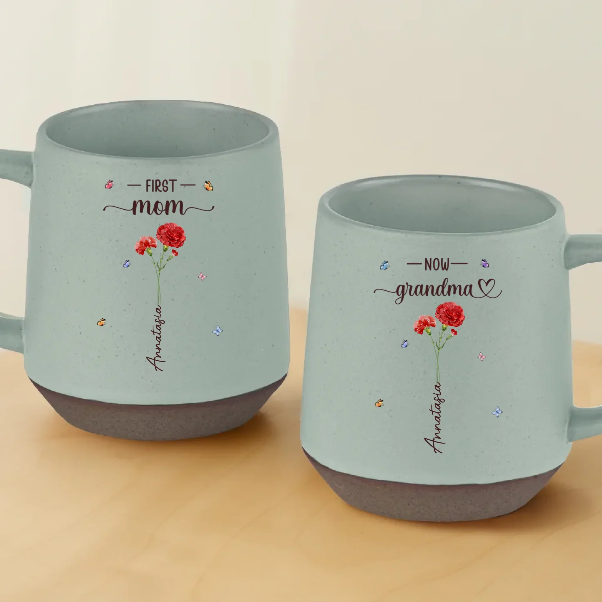 Her Garden Just Keeps Growing - Family Personalized Custom Printed Stoneware 12oz Mug - Mother's Day, Gift For Mom, Grandma - Robaser