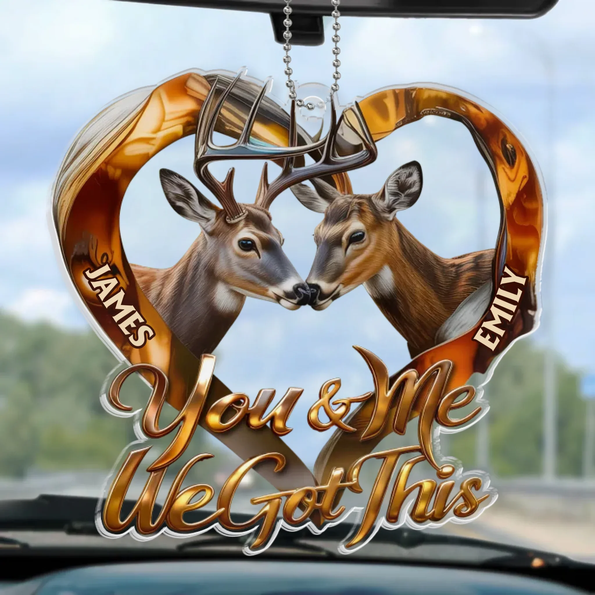 Custom Acrylic Car Ornament - Personalized - Anniversary Christmas Wedding Gifts For Husband And Wife, Him And Her - Together, We  re Unstoppable - Robaser