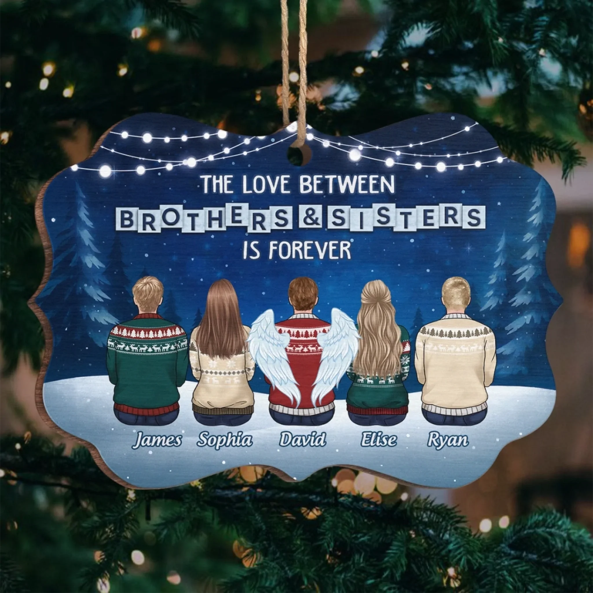 Custom Wood Ornament - Personalized Christmas Birthday Gifts For Brother, Sister - Siblings Bound By Love - Robaser