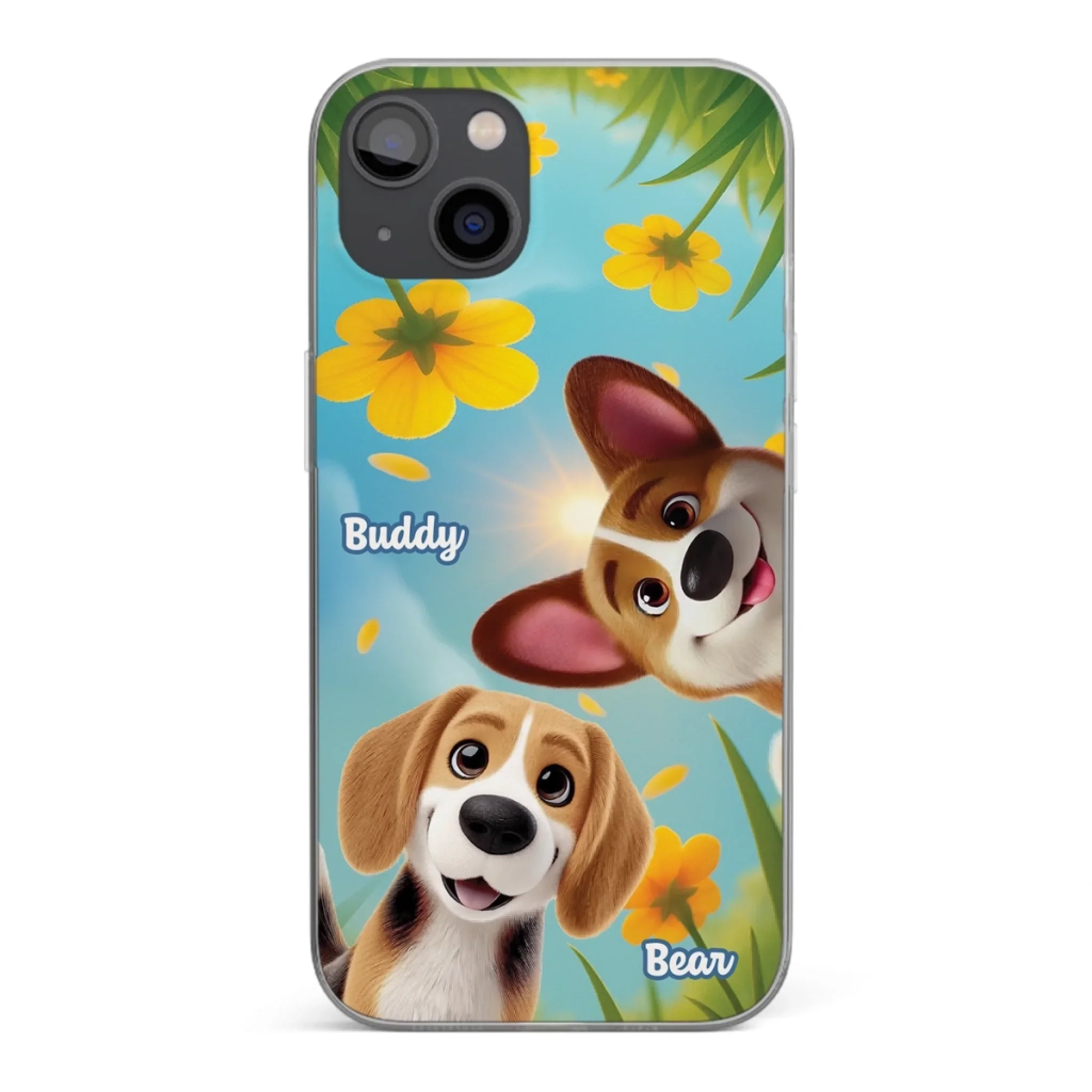 Custom Clear Phone Case - Personalized Birthday Gifts For Dog Lovers, Dog Dad And Mom - You Light Up My Day - Robaser