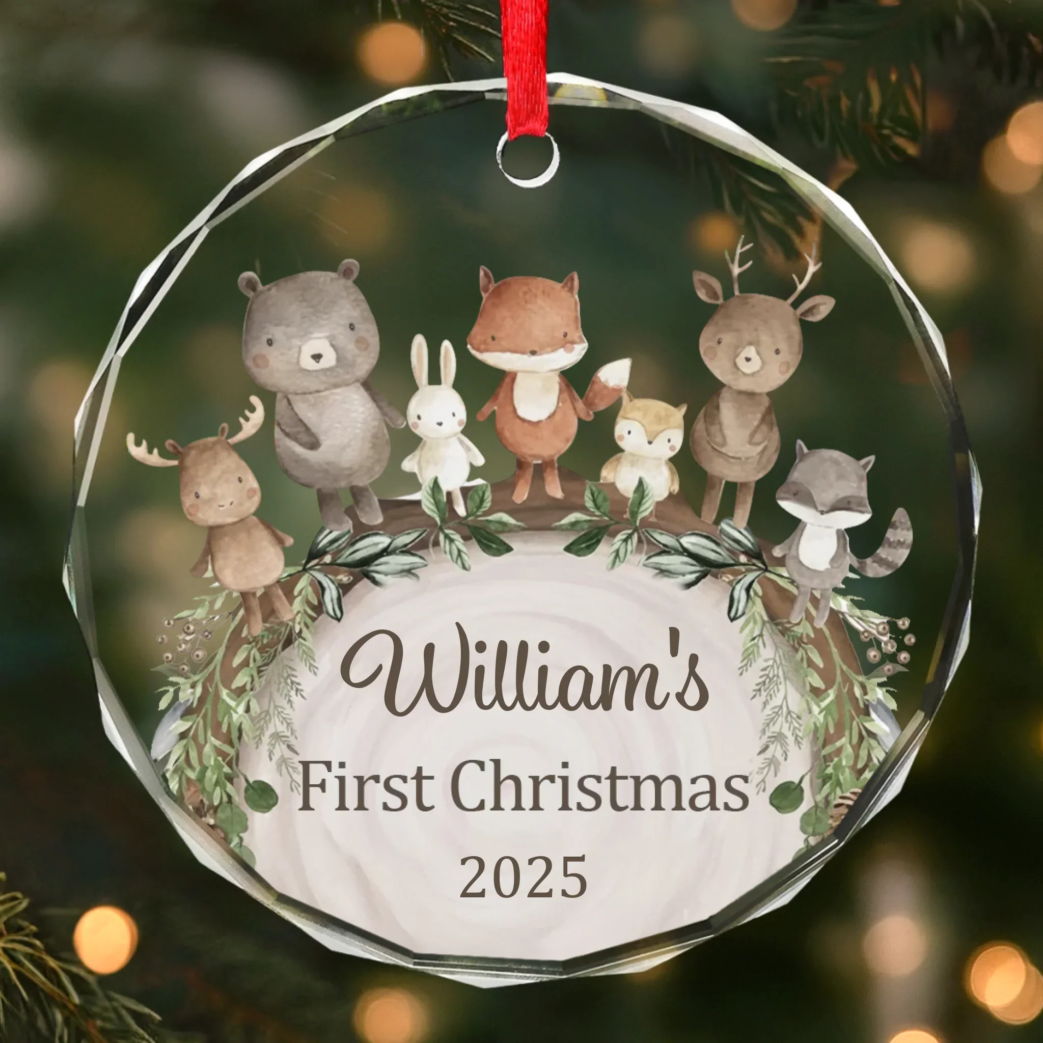 Custom Baby First Christmas Glass Ornament - Personalized Christmas Baby Shower, Gifts For New Moms, New Dads, New Parents - Tiny Wonder, Big Joy - Robaser