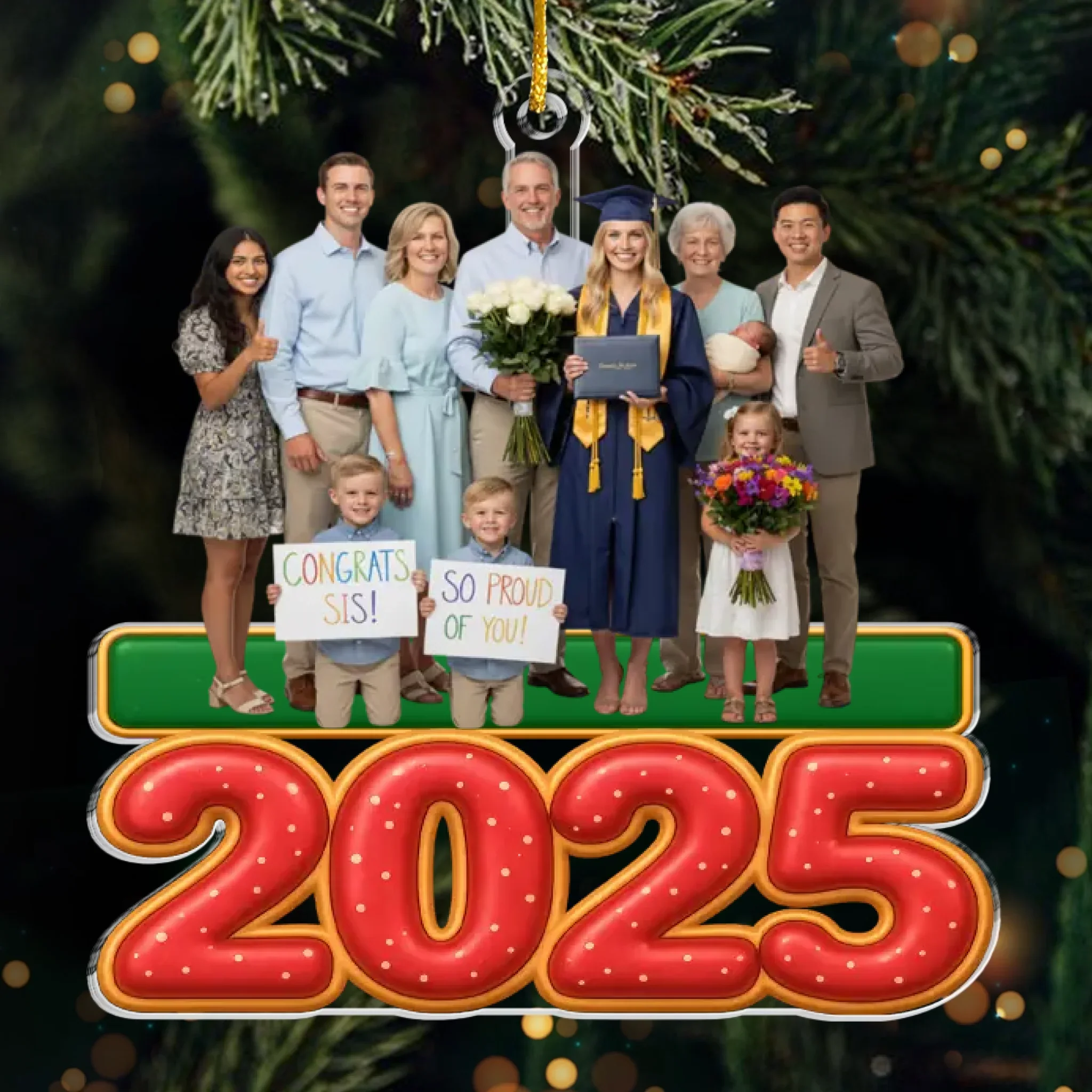 Custom Photo Acrylic Ornament - Personalized Christmas Birthday Gifts For Mom, Dad, Brother, Sister, Kids - Season Of Our Love - Robaser