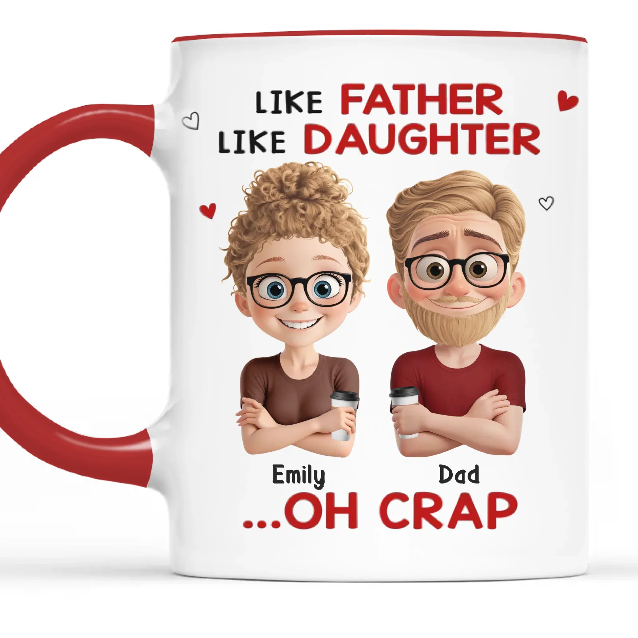 Custom Accent Mug - Personalized Birthday Gifts For Mom, Dad, Daughter - Happiness Starts With You - Robaser