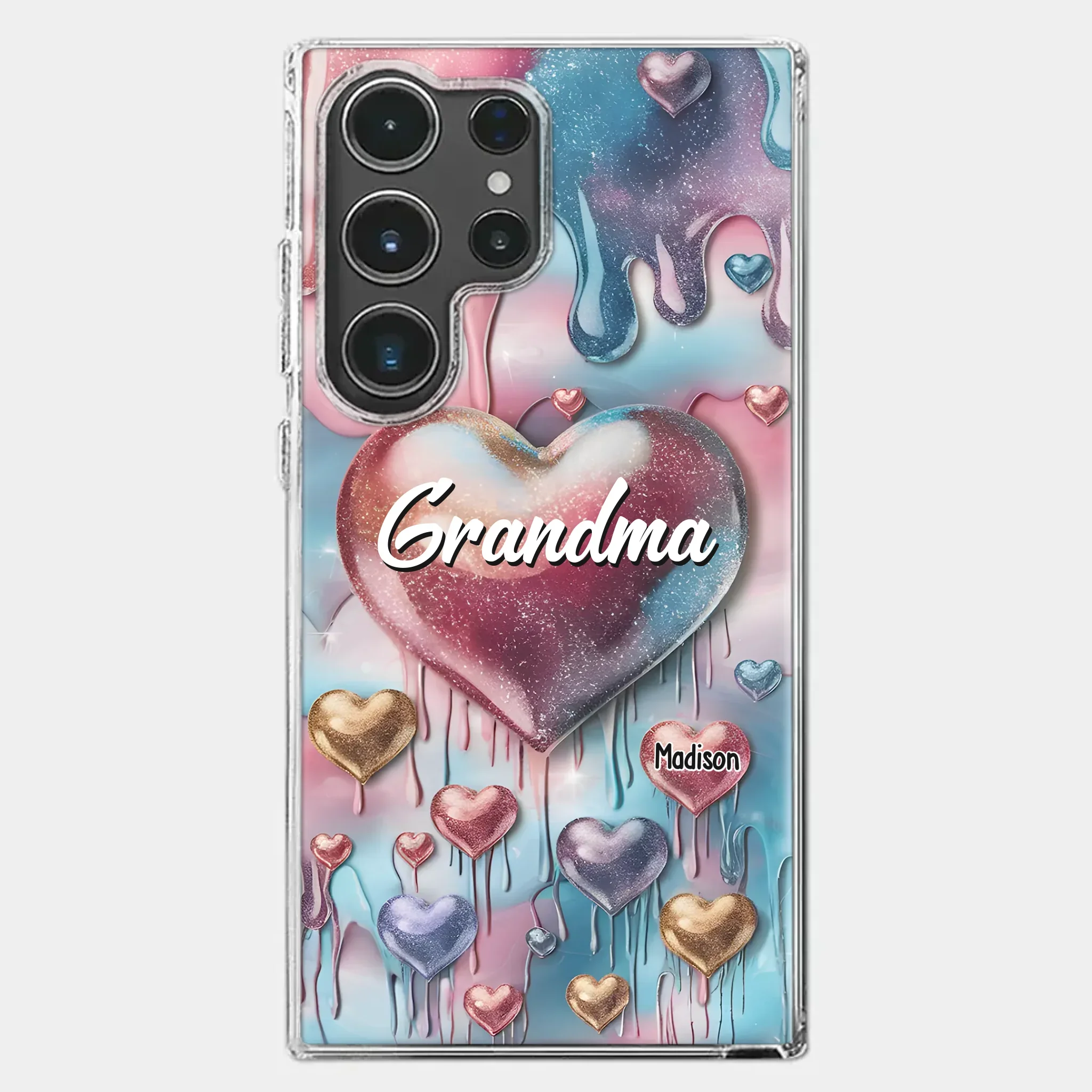 Forever In Grandmother's Heart - Family Personalized Custom 3D Inflated Effect Printed Clear Phone Case - Gift For Mom, Grandma - Robaser