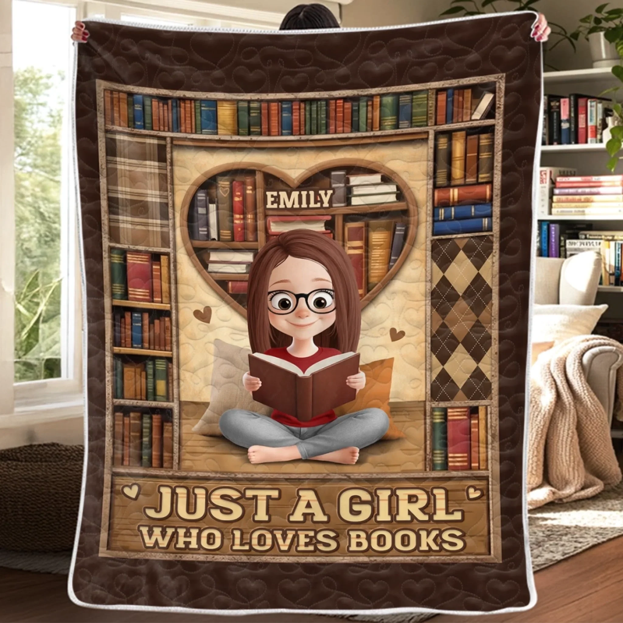 Custom Blanket - Personalized Bookish Gifts For Book Lovers, Bookworms, Readers - Book Love Never Ends - Robaser