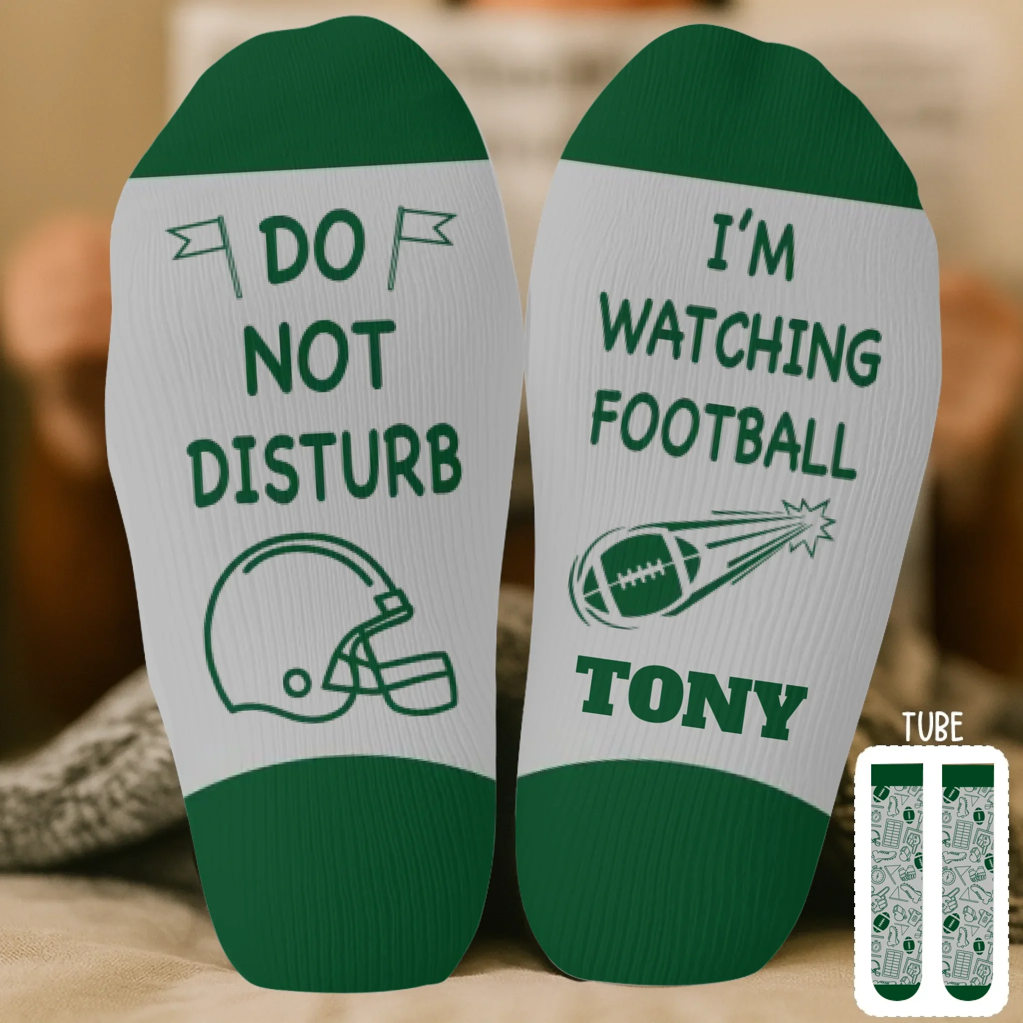 Custom Football Crew Socks - Personalized Christmas Birthday Football Gifts For Football Lovers, Sports Fans, Sports Lovers - Kickoff Is My Therapy - Robaser