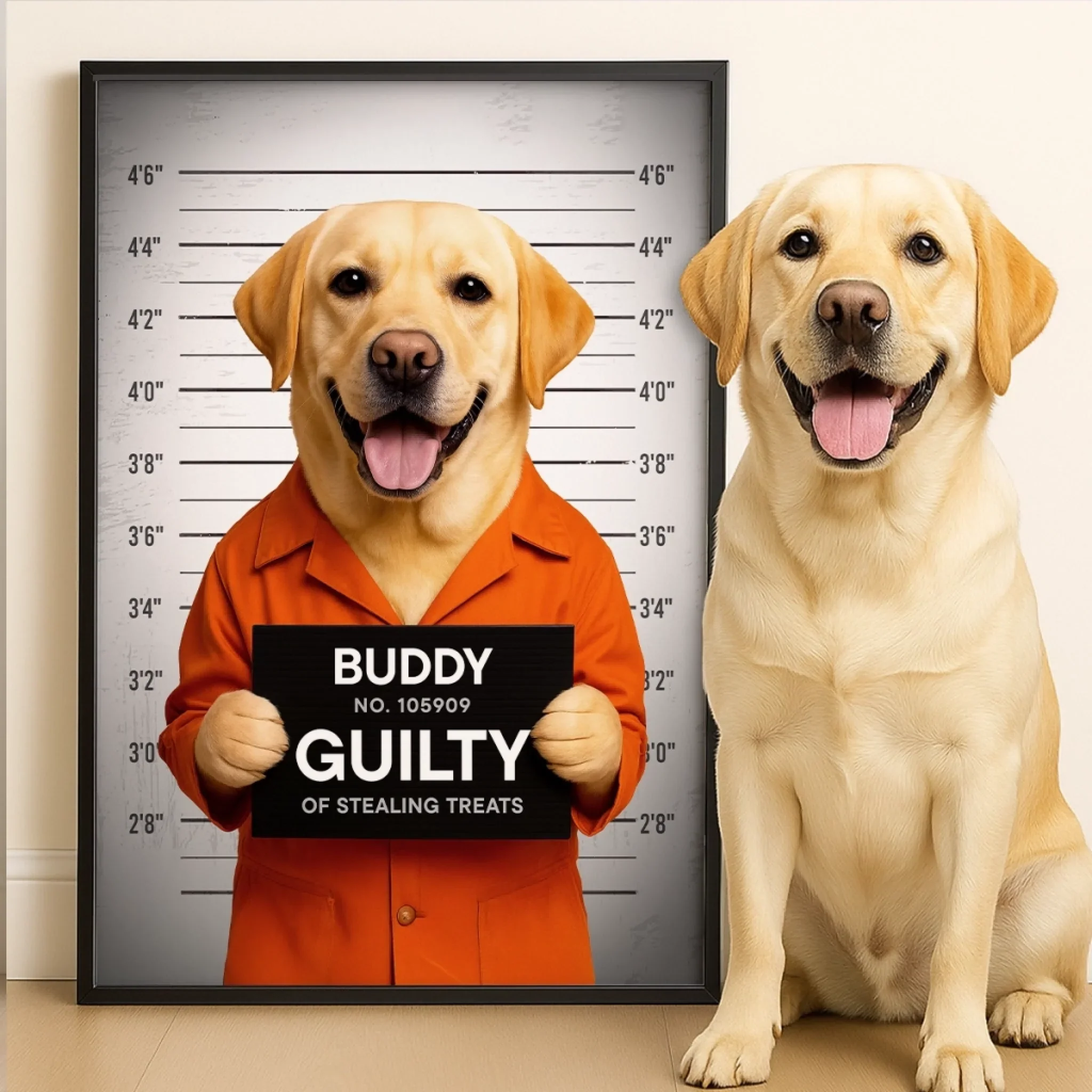 Custom Photo Vertical Poster - Personalized Birthday Gifts For Dog Cat Lovers, Dog Dad And Mom, Cat Owners - Professional Treat Burglar - Robaser