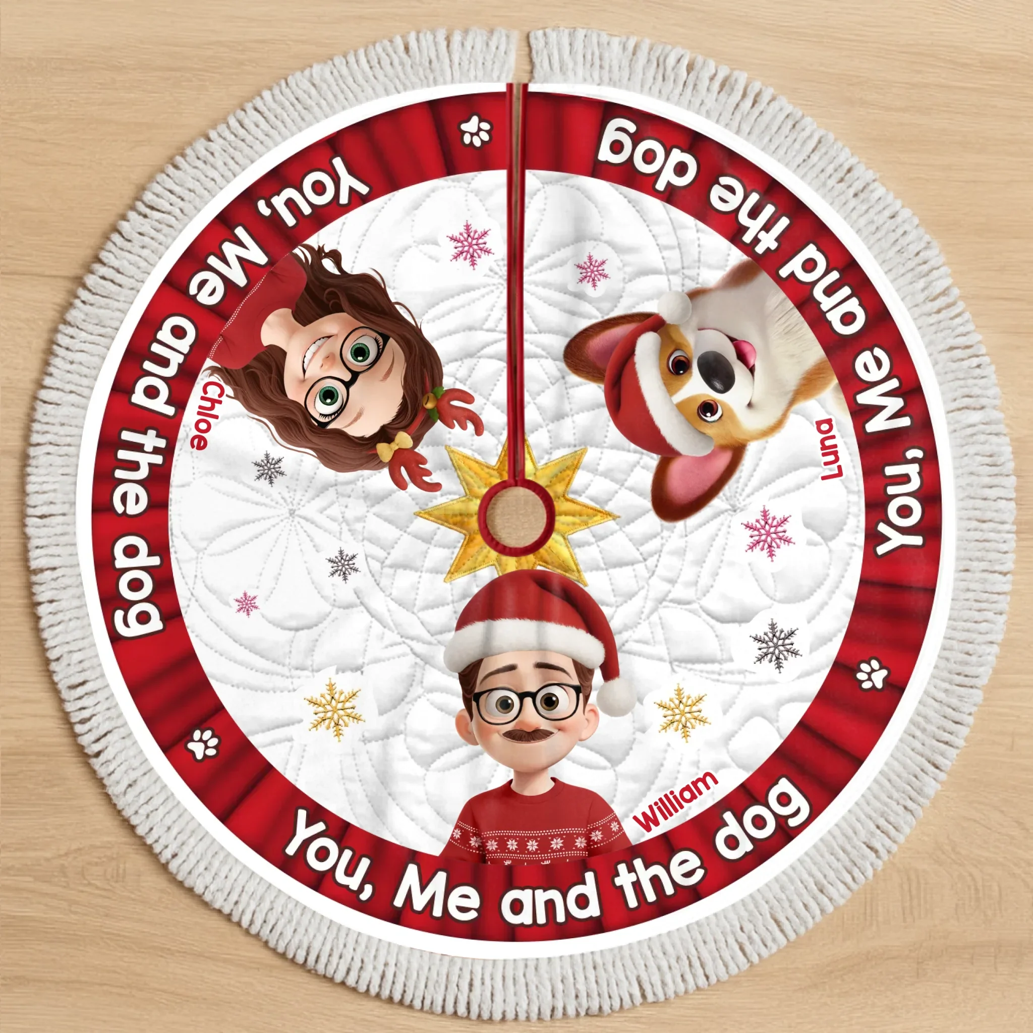 Custom Tree Skirt - Personalized Anniversary Christmas Wedding Gifts For Husband And Wife, Dog Cat Lovers - You, Me And Our Perfectly Pawsome Life - Robaser