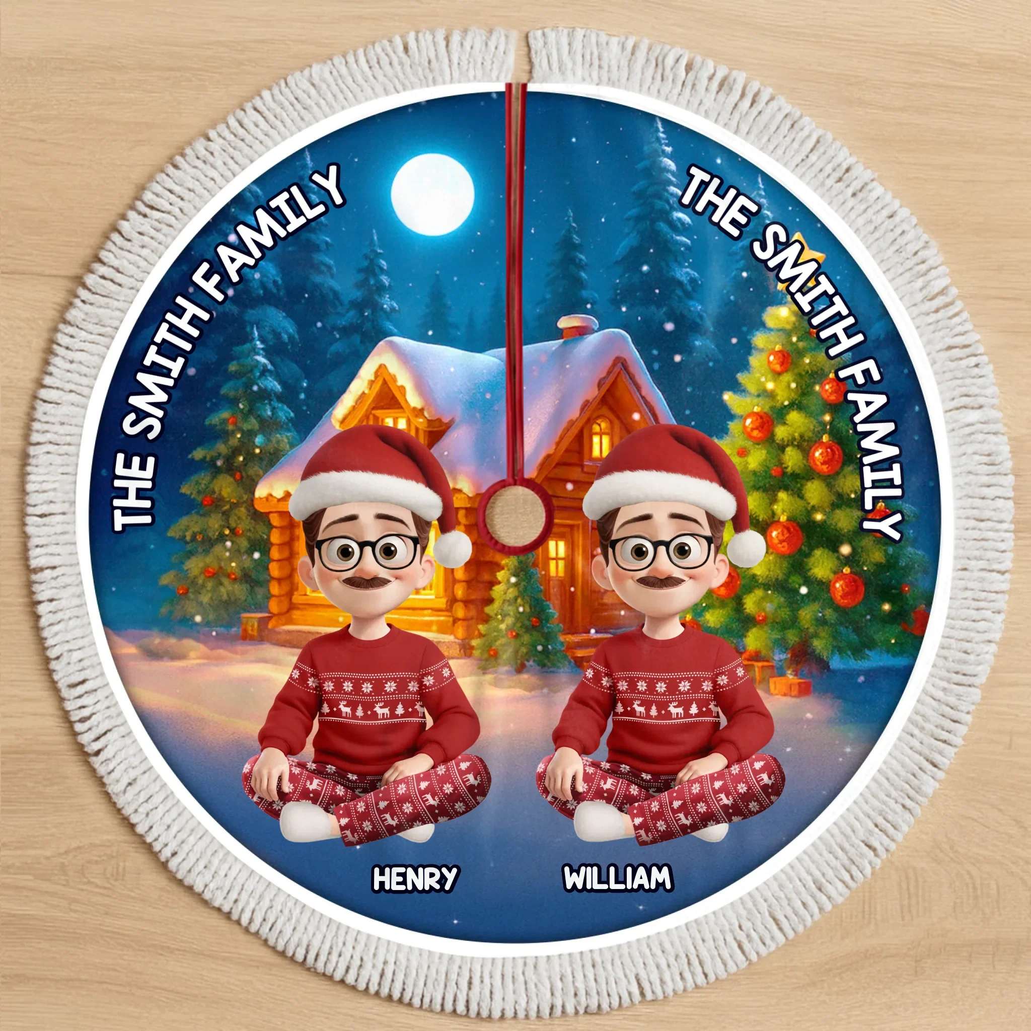 Custom Tree Skirt - Personalized Christmas Birthday Gifts For Mom, Dad, Brother, Sister, Kids - Love Warms Our Christmas Home - Robaser