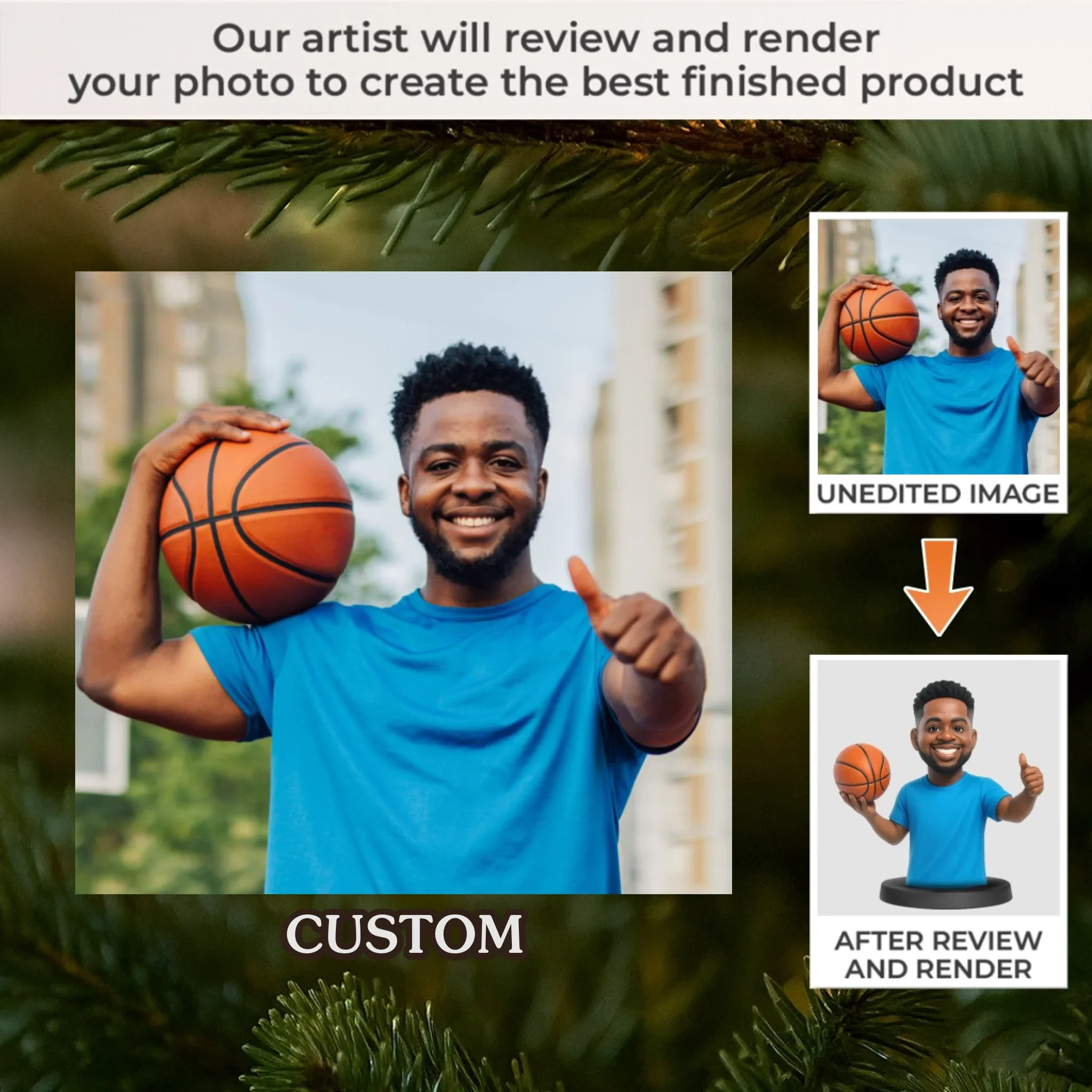 Custom Photo Acrylic Ornament - Personalized Christmas Birthday Sport Gifts For Sports Lovers - Hoop Legend In The Making - Robaser