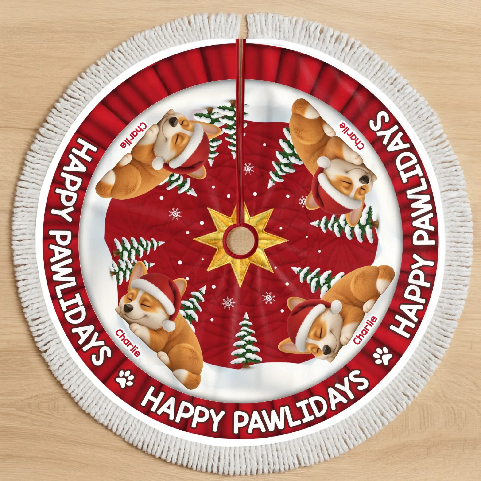 Custom Tree Skirt - Personalized Christmas Birthday Gifts For Dog Cat Lovers, Dog Dad And Mom, Cat Owners - Dreaming Of A Furry Christmas - Robaser
