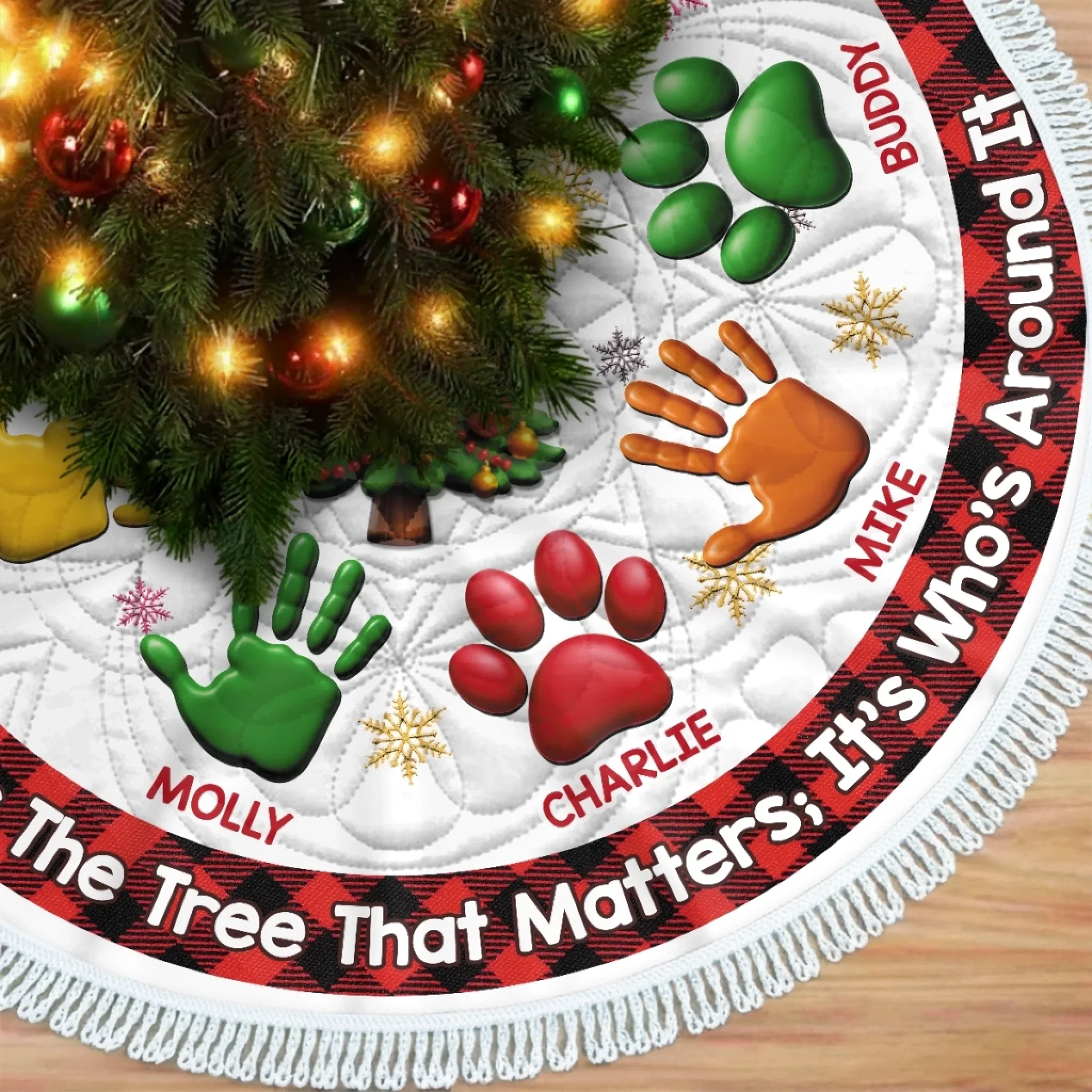 Custom Tree Skirt - Personalized Christmas Birthday Gifts For Mom, Dad, Brother, Sister, Kids - Love Grows Beneath This Tree - Robaser