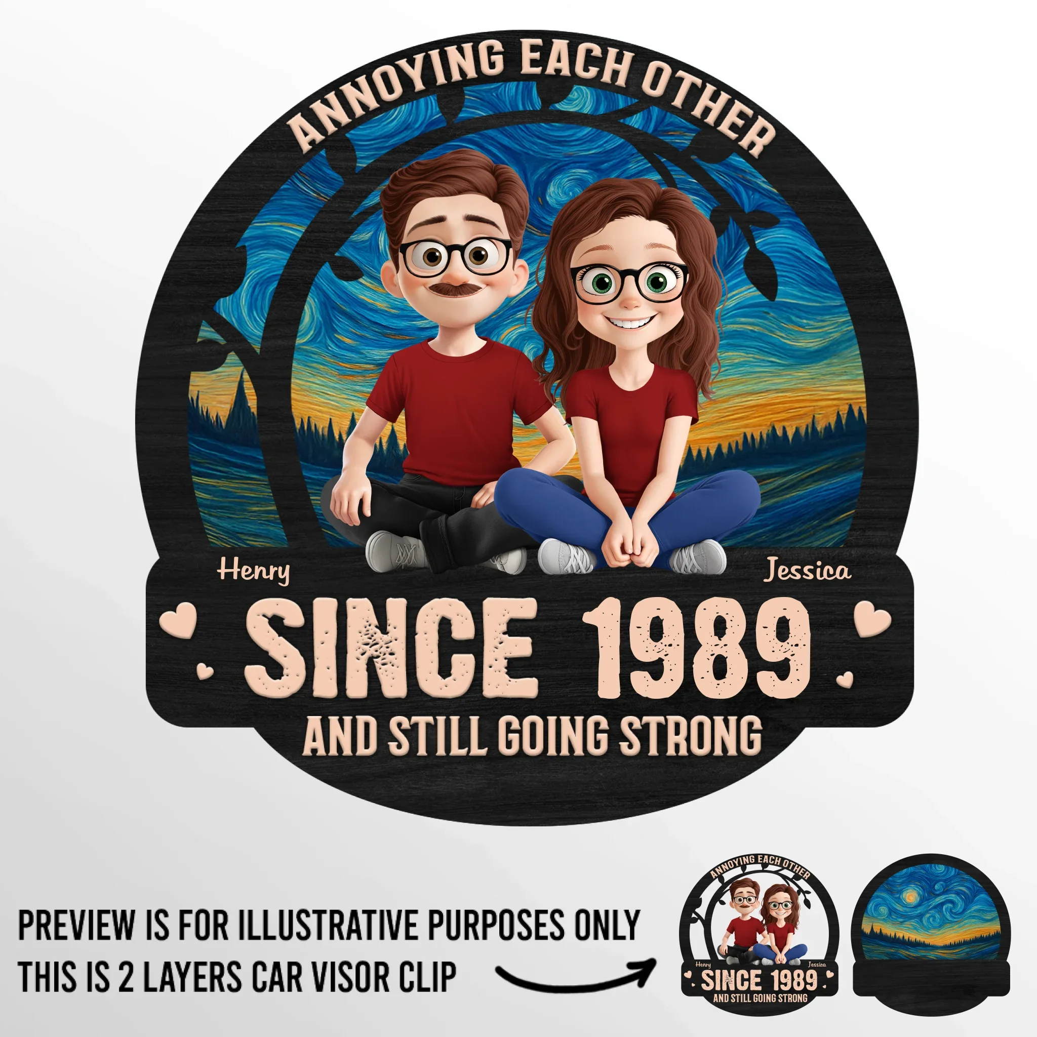 Custom Car Visor Clip - Personalized Anniversary Wedding Gifts For Husband And Wife, Him And Her - Old But Gold, Weird But Together - Robaser