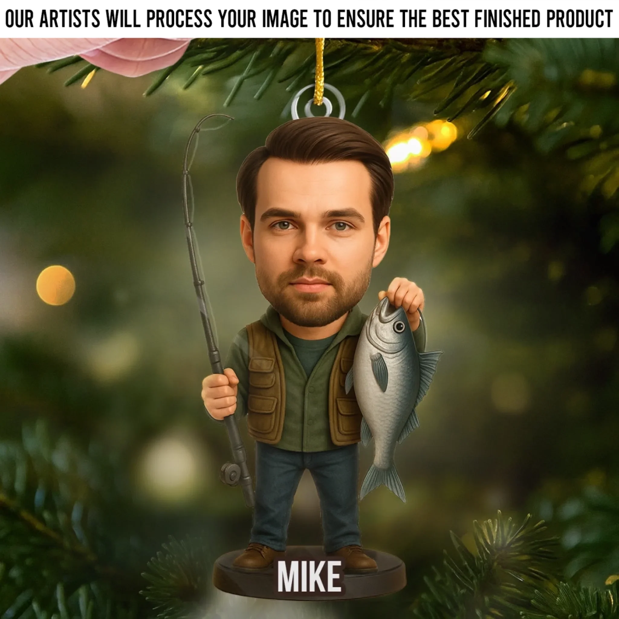 Custom Photo Acrylic Ornament - Personalized Christmas Birthday Fishing Gifts For Fisherman - Fishing Never Gets Old - Robaser