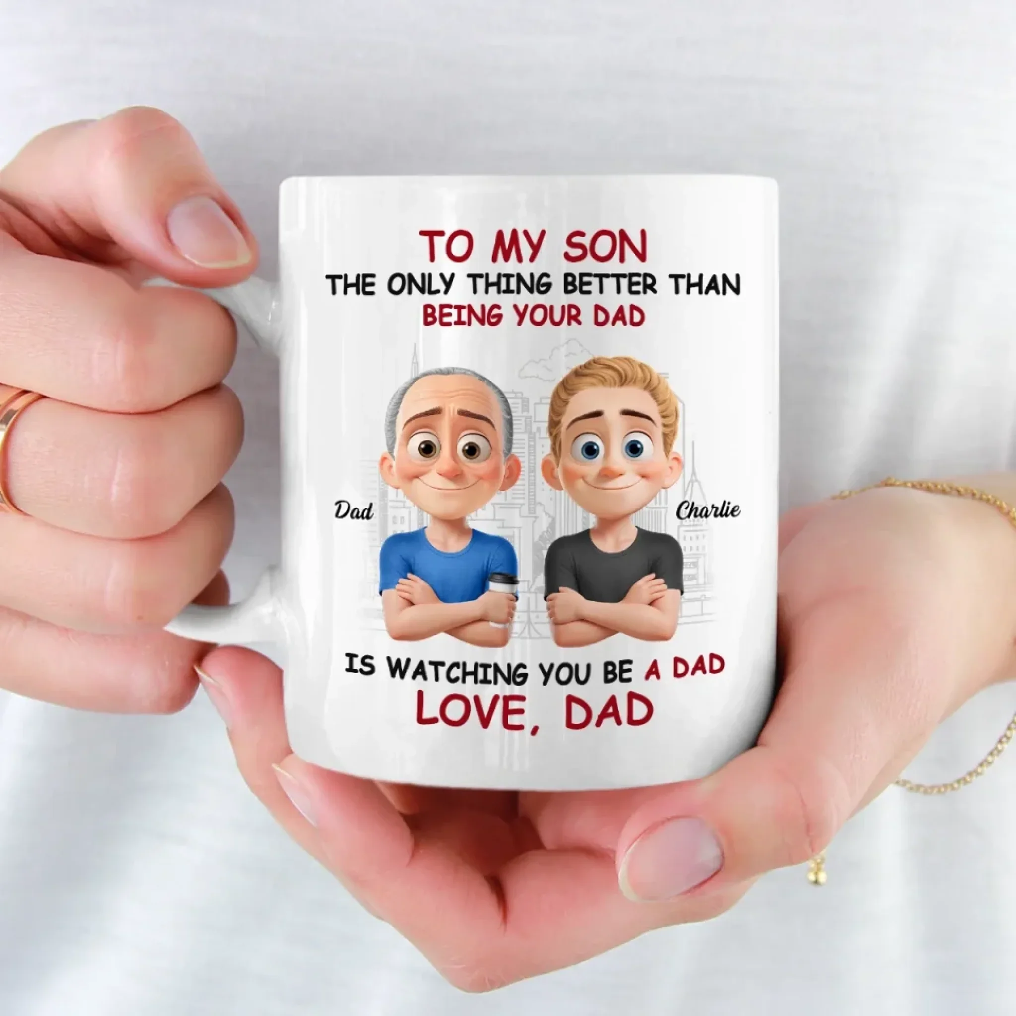 My Proudest Moments Now Are Seeing You As A Dad - Family Personalized Custom Mug - Father's Day, Gift For Son - Robaser