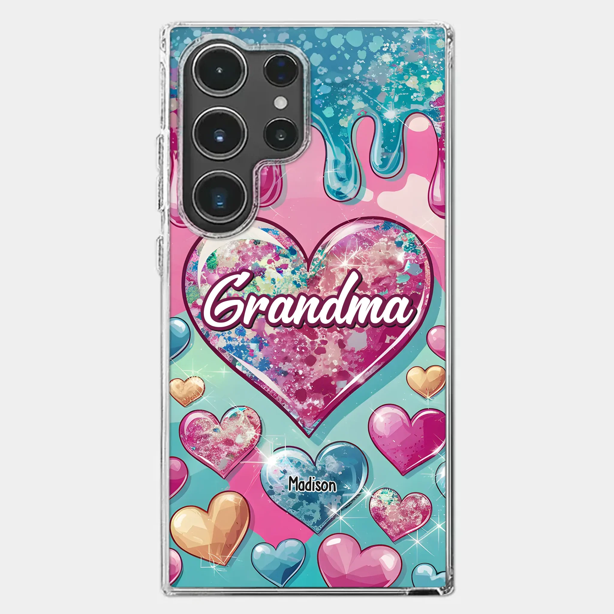 A Grandmother  s Heart Holds Forever Love - Family Personalized Custom 3D Inflated Effect Printed Clear Phone Case - Gift For Mom, Grandma - Robaser