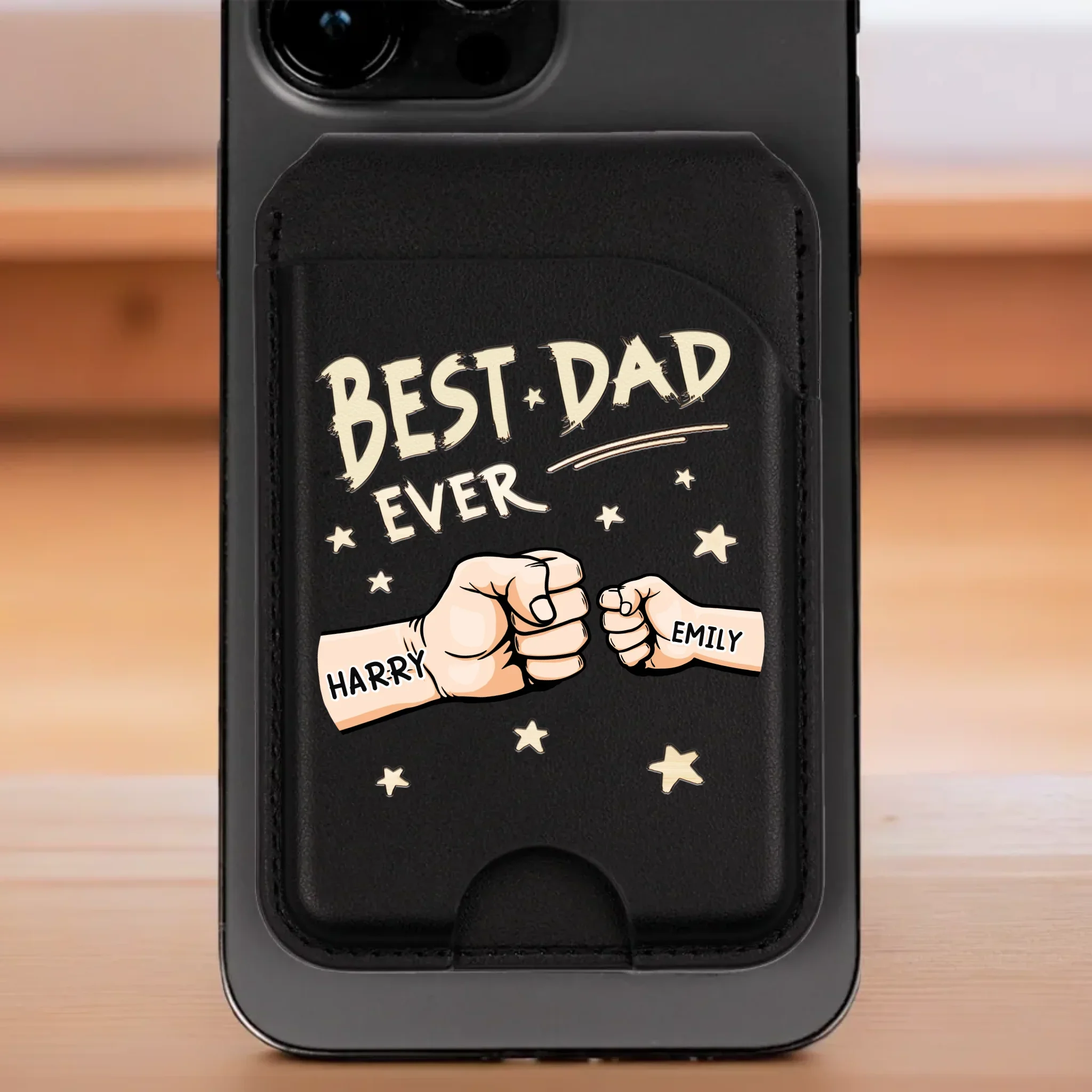 His Hands, Our Heroes - Family Personalized Custom Magnetic Wallet For iPhone - Father's Day, Gift For Dad, Grandpa - Robaser