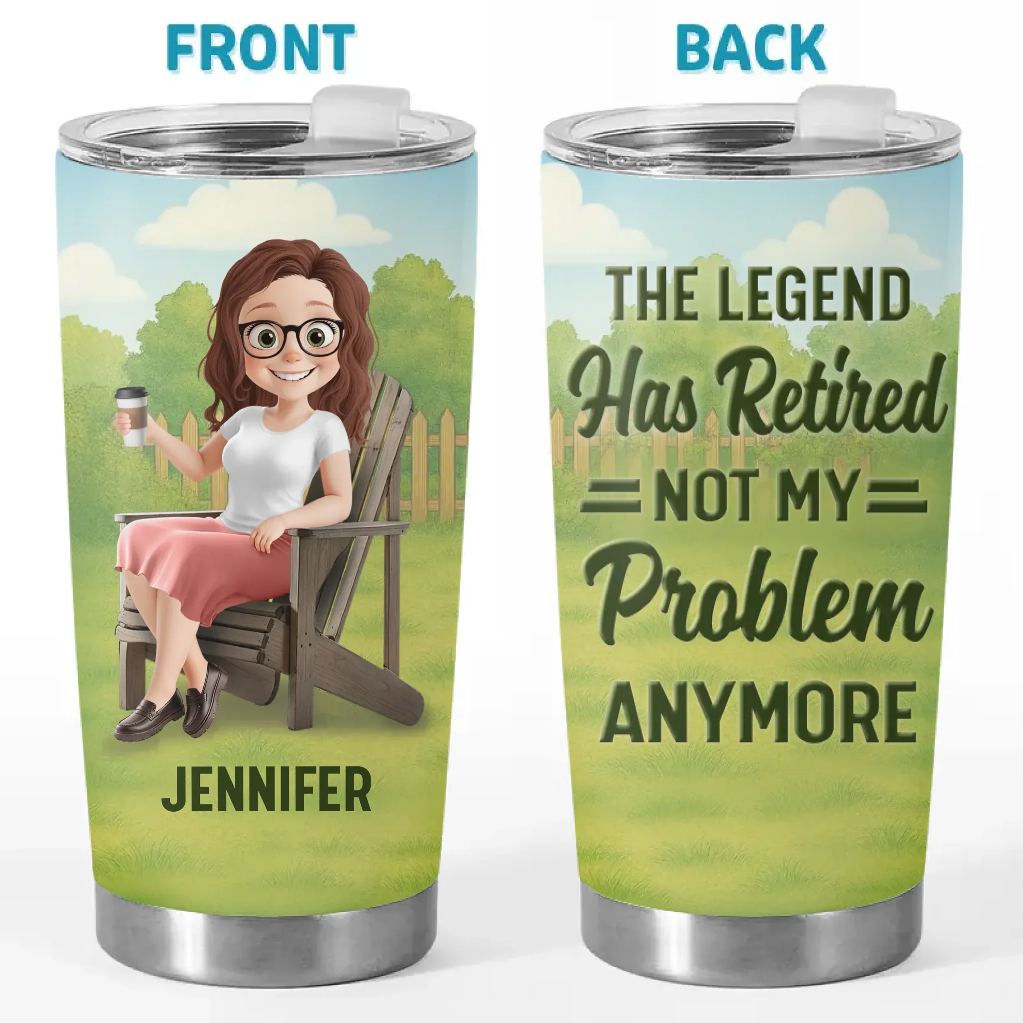 Retired, Not Expired - Personalized Custom Tumbler - Appreciation, Retirement Gift For Yourself, Best Friends, Siblings, Family Members, Coworkers - Robaser