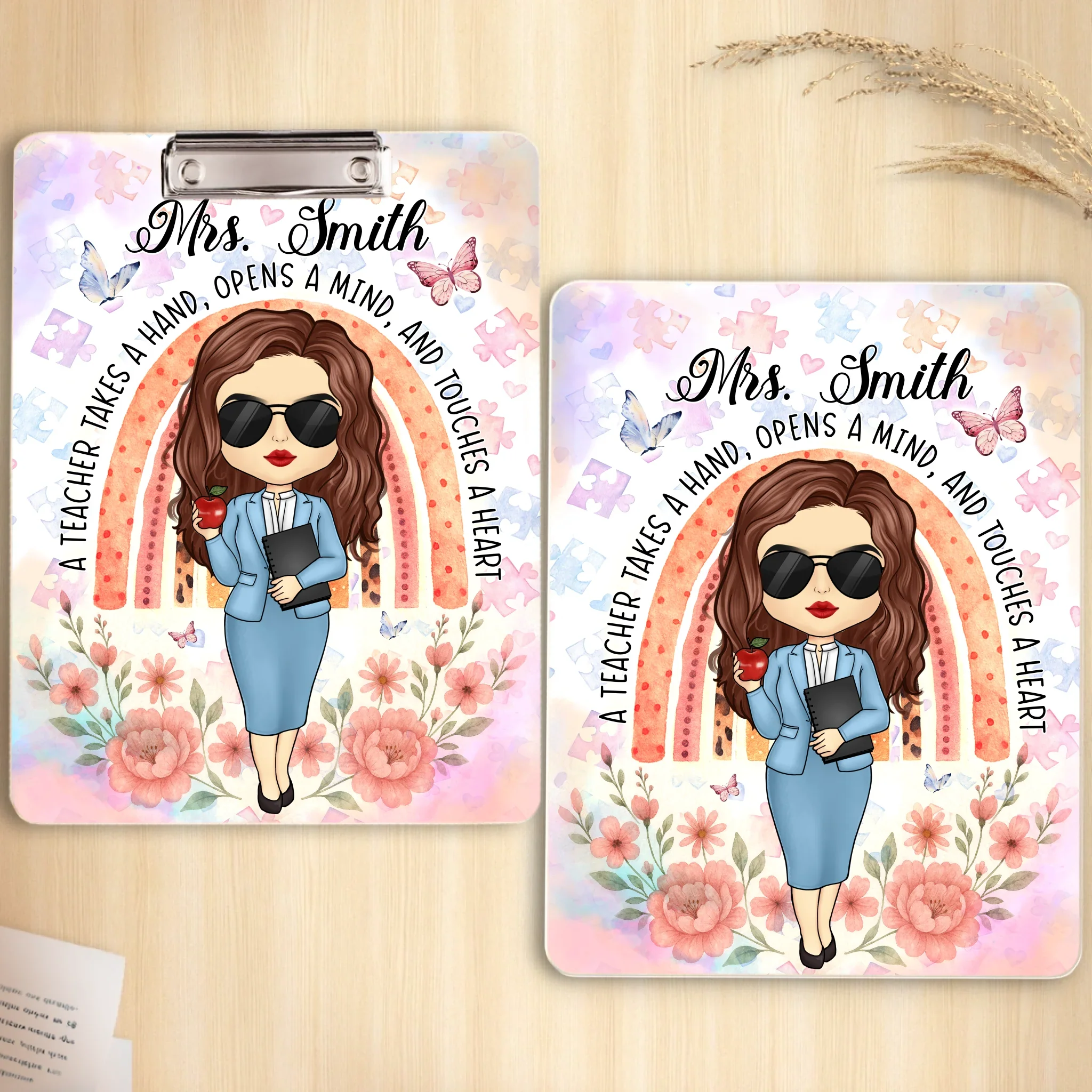 Custom Printed Acrylic Clipboard - Personalized Back To School Gifts For Teachers - Heartfelt Lessons Every Day - Robaser