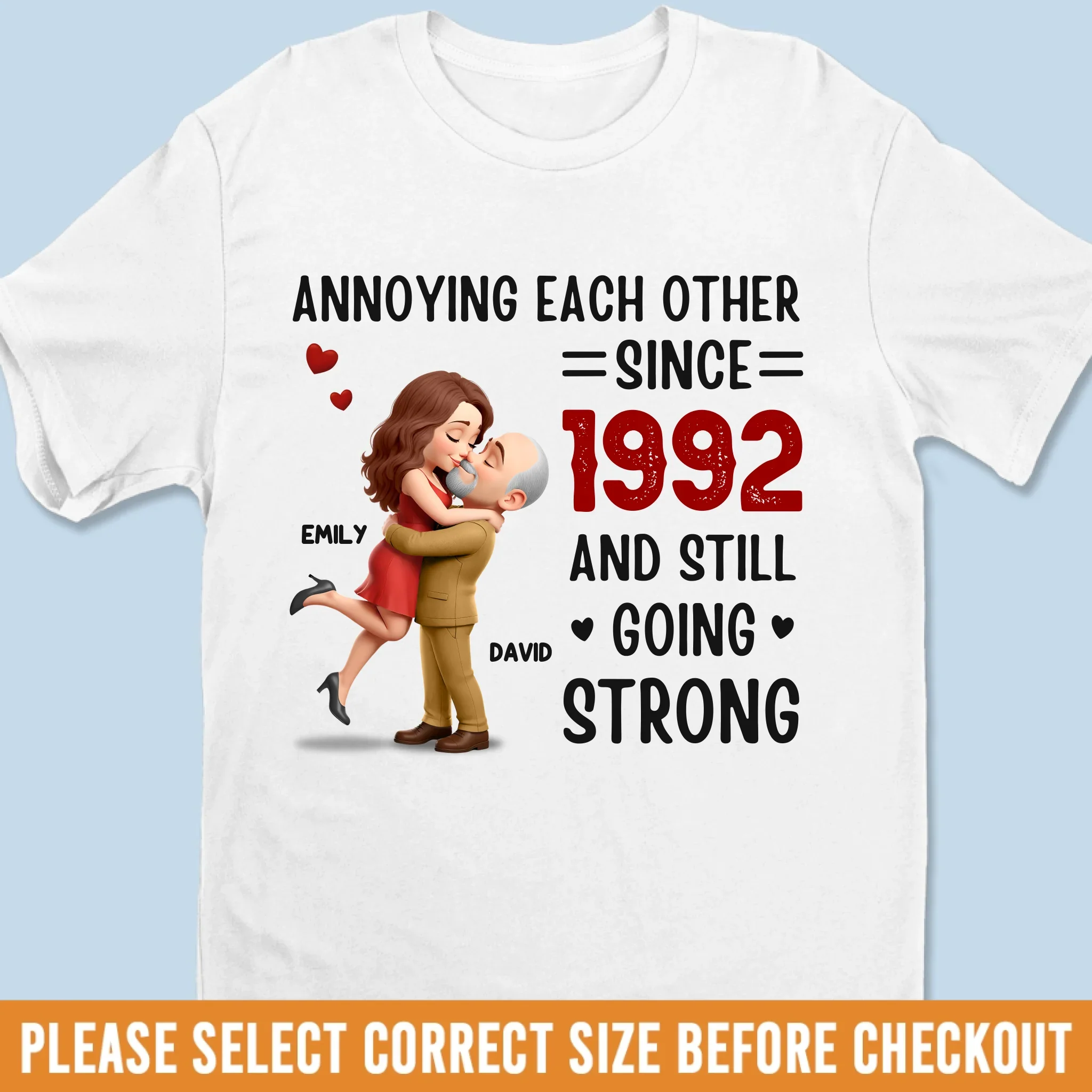 Custom Unisex T-shirt, Premium T-shirt, Hoodie - Personalized Anniversary Wedding Gifts For Husband And Wife, Him And Her - Loving You Is My Favorite Chaos - Robaser