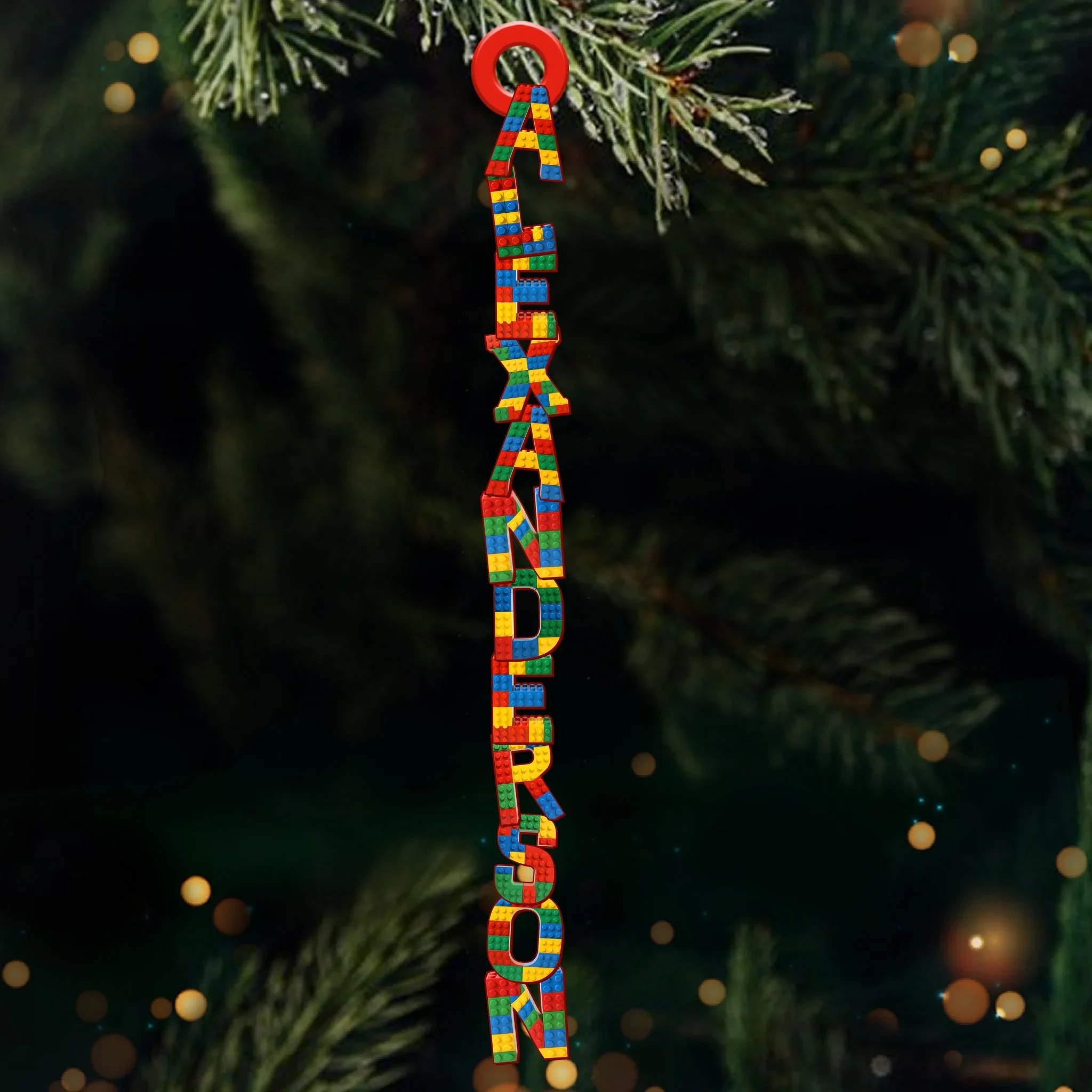 Custom Letter Wooden Ornament - Personalized Christmas Birthday Gifts For Mom, Dad, Brother, Sister, Kids - One Brick At A Time - Robaser