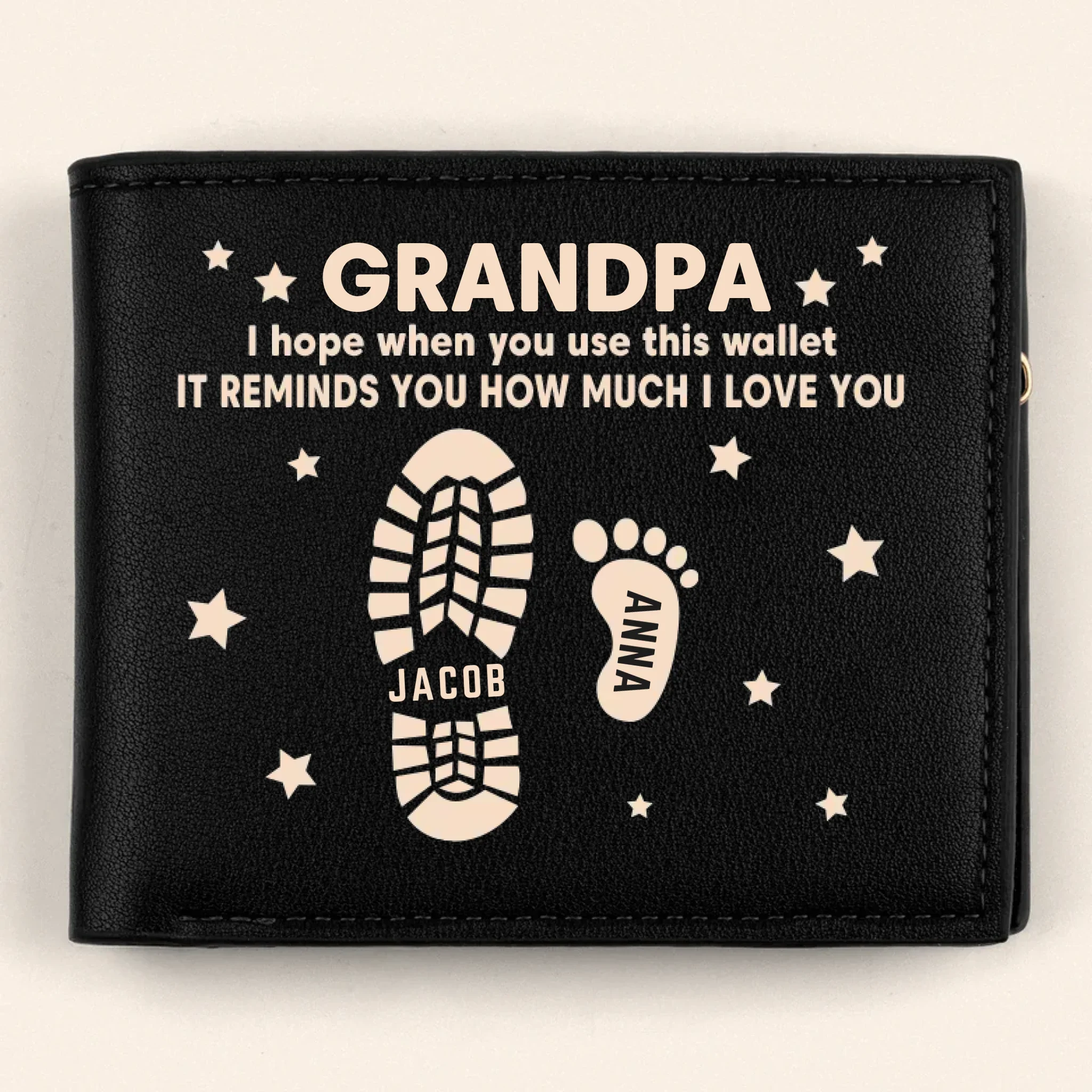 Carry This, And Carry Our Love With You Too - Family Personalized Custom Double-Sided Printed Leather Wallet - Father's Day, Gift For Dad, Grandpa - Robaser