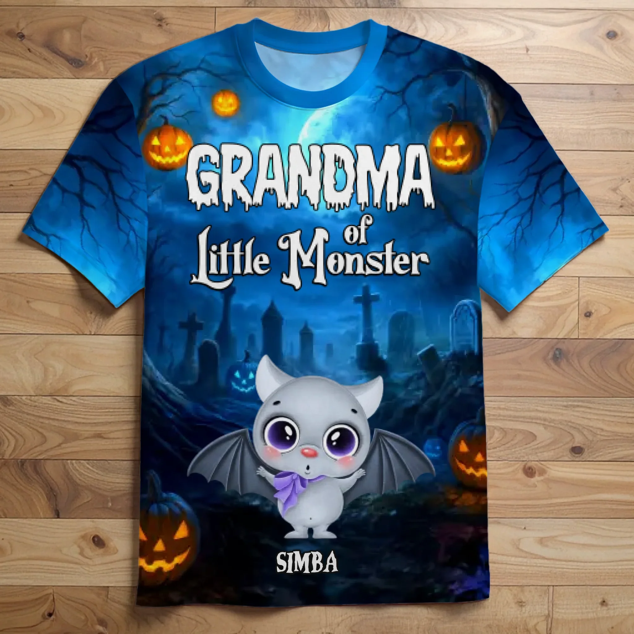 Custom Unisex T-shirt - Personalized Halloween Birthday Gifts For Mom, Grandma - Little Monsters Light Up Halloween - Robaser