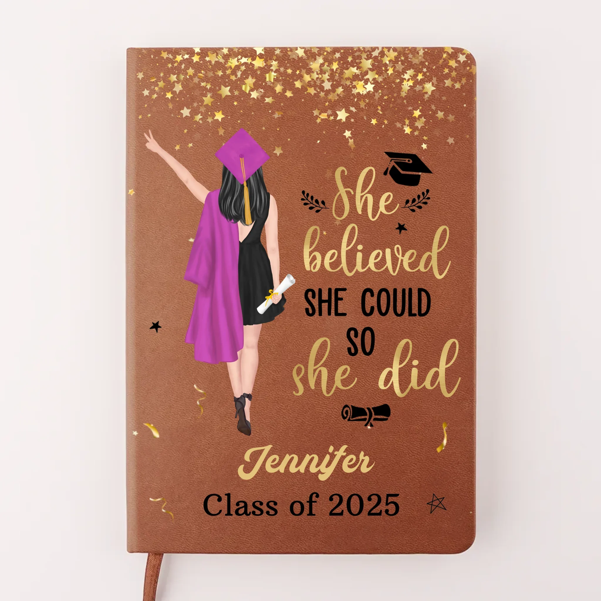 Watch Me Write My Next Chapter - Family Personalized Custom Leather Journal - Graduation Gift For Family Members, Siblings, Brothers, Sisters - Robaser