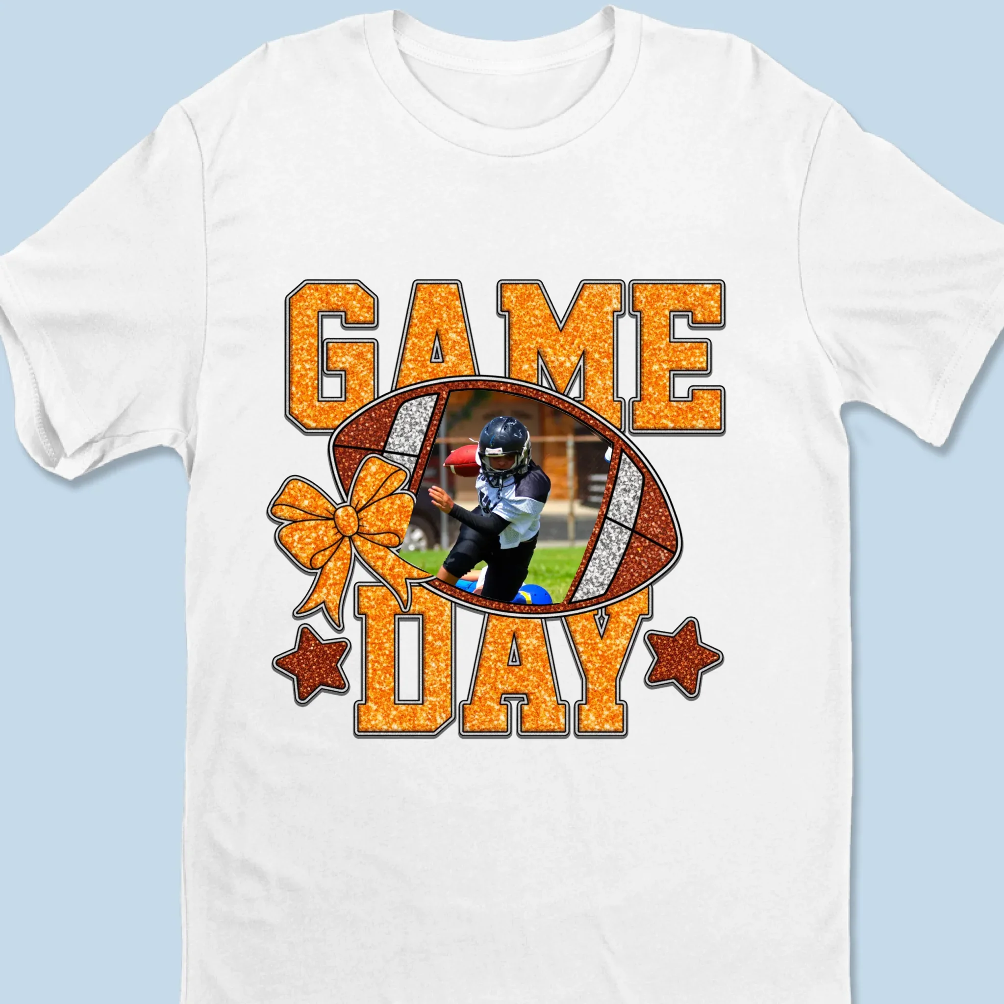 Upload Photo Football Cheer GameDay T-shirt, Hoodie - Personalized Birthday Football Gifts For Mom, American Football Players, Football Lovers, NFL Fans, - American Football Senior GameDay - Robaser