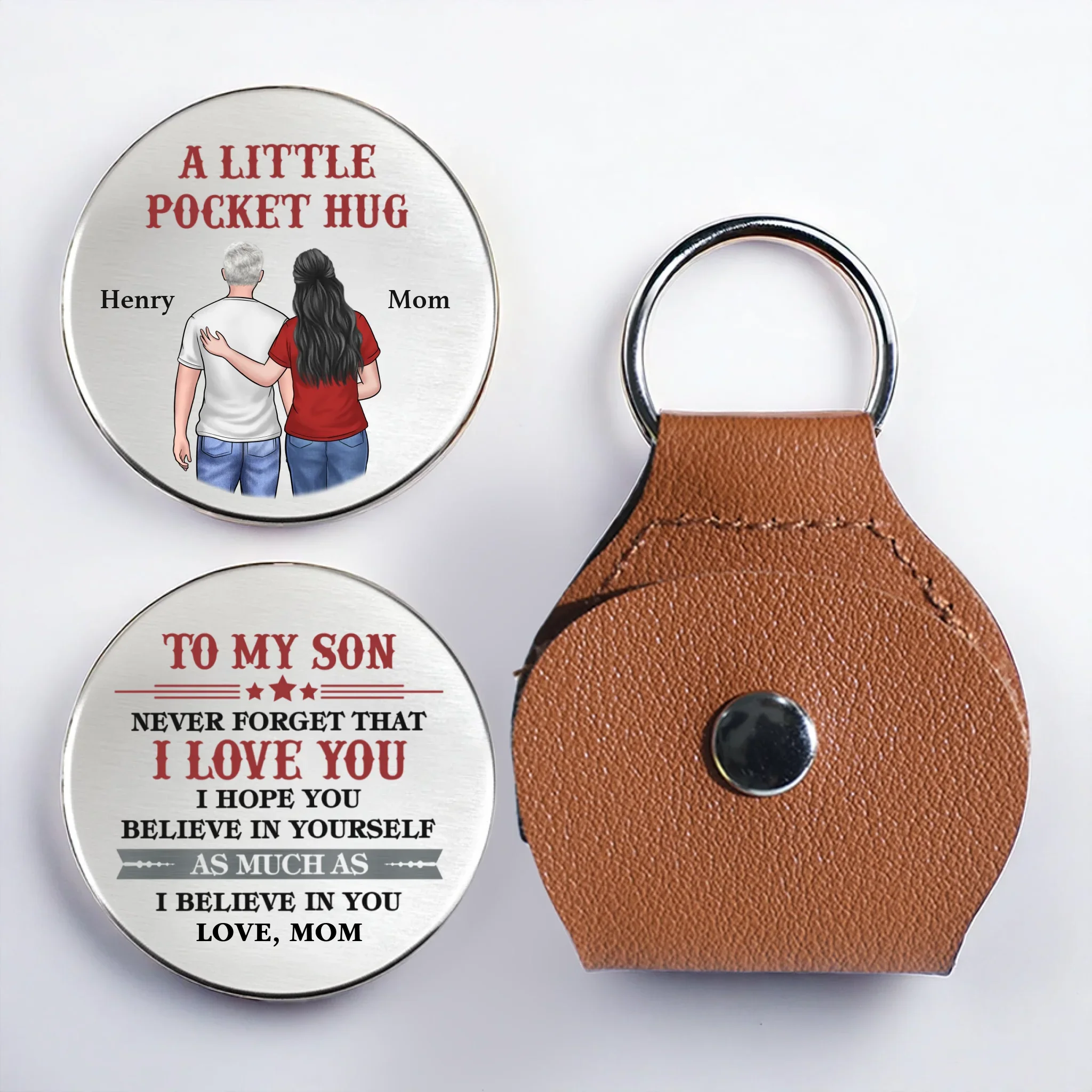 Custom Pocket Hug - Personalized Birthday Gifts For Mom, Dad, Son - Carry My Love - Robaser