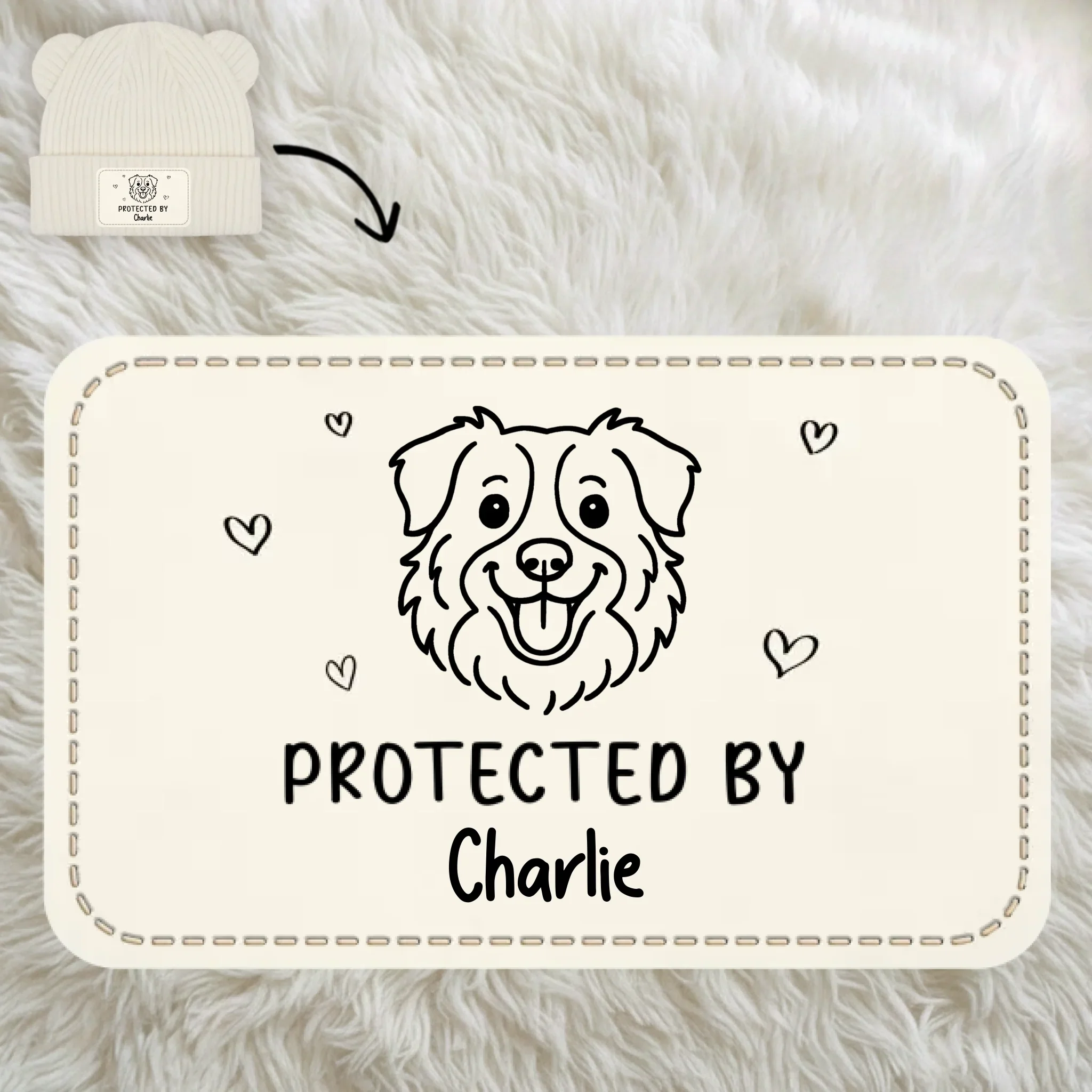 Custom Baby Beanie And Mittens Set - Personalized Baby Shower, Gender Reveal Gifts For New Moms, New Dads, New Parents, Dog Cat Lovers - Cuteness In Every Stitch - Robaser