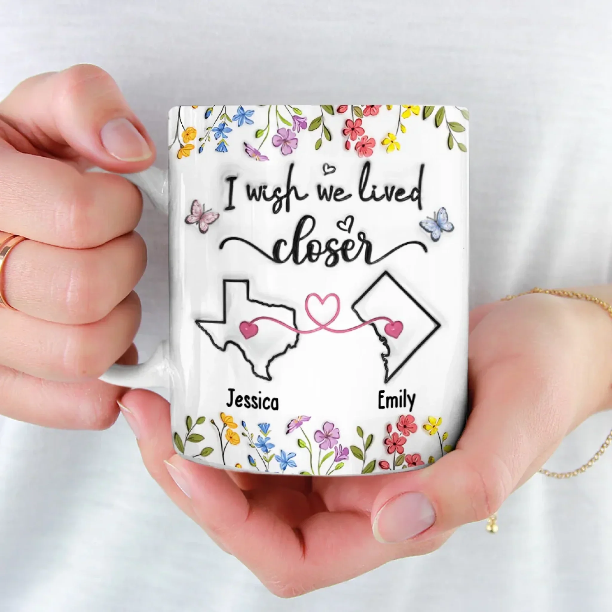 Real Friendship Transcends Time And Space - Bestie Personalized Custom 3D Inflated Effect Printed Mug - New Arrival, Gift For Best Friends, BFF, Sisters AMZ - Robaser