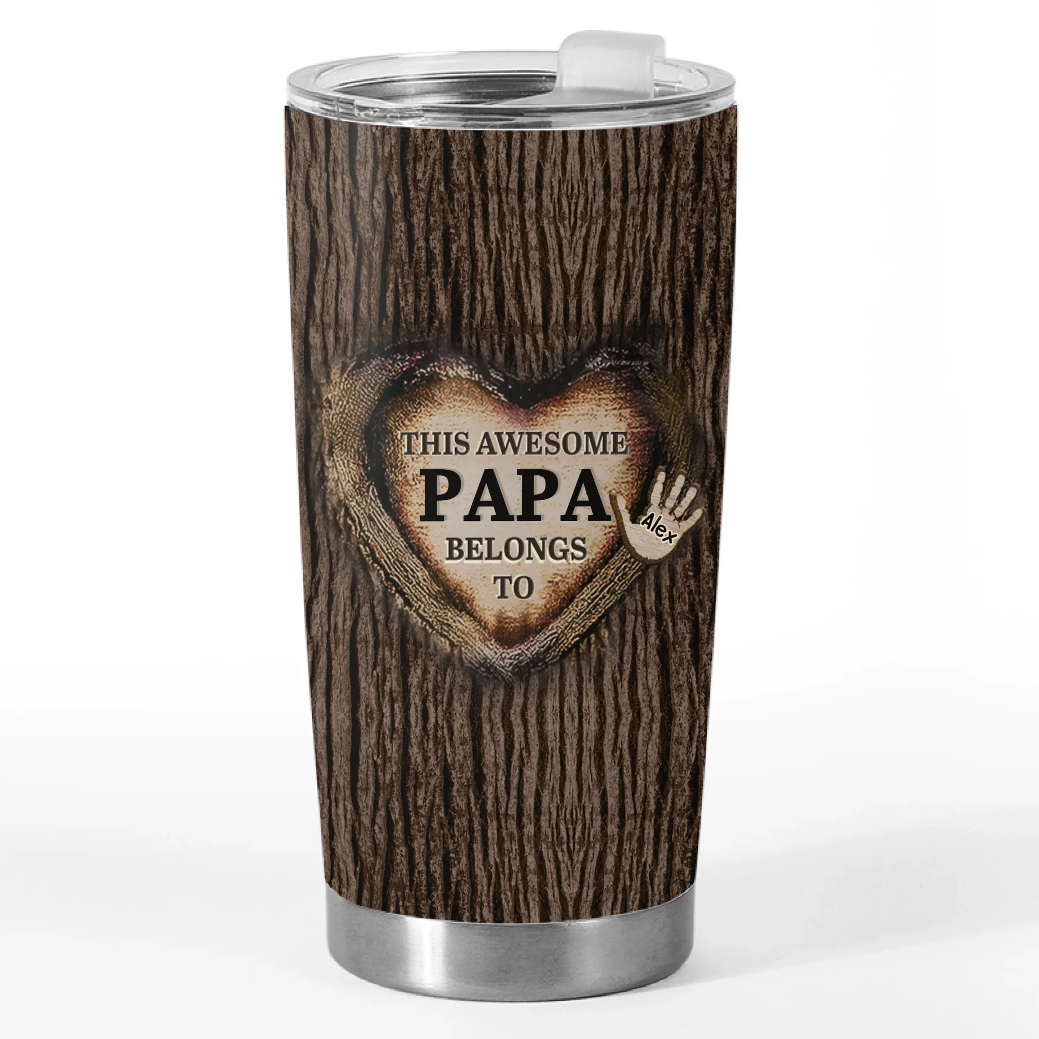Loved By The Littlest Hands - Family Personalized Custom Tumbler - Father's Day, Gift For Dad, Grandpa - Robaser