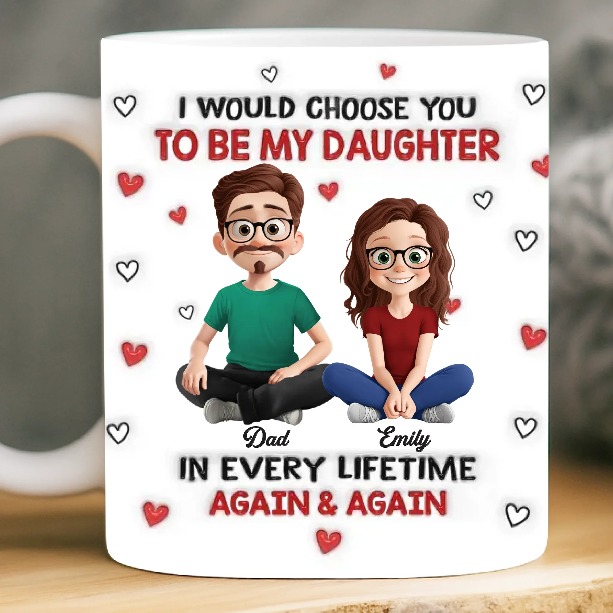 Custom Mug - Personalized Birthday Gifts For Mom, Dad, Daughter - My Daughter My Forever Love - Robaser
