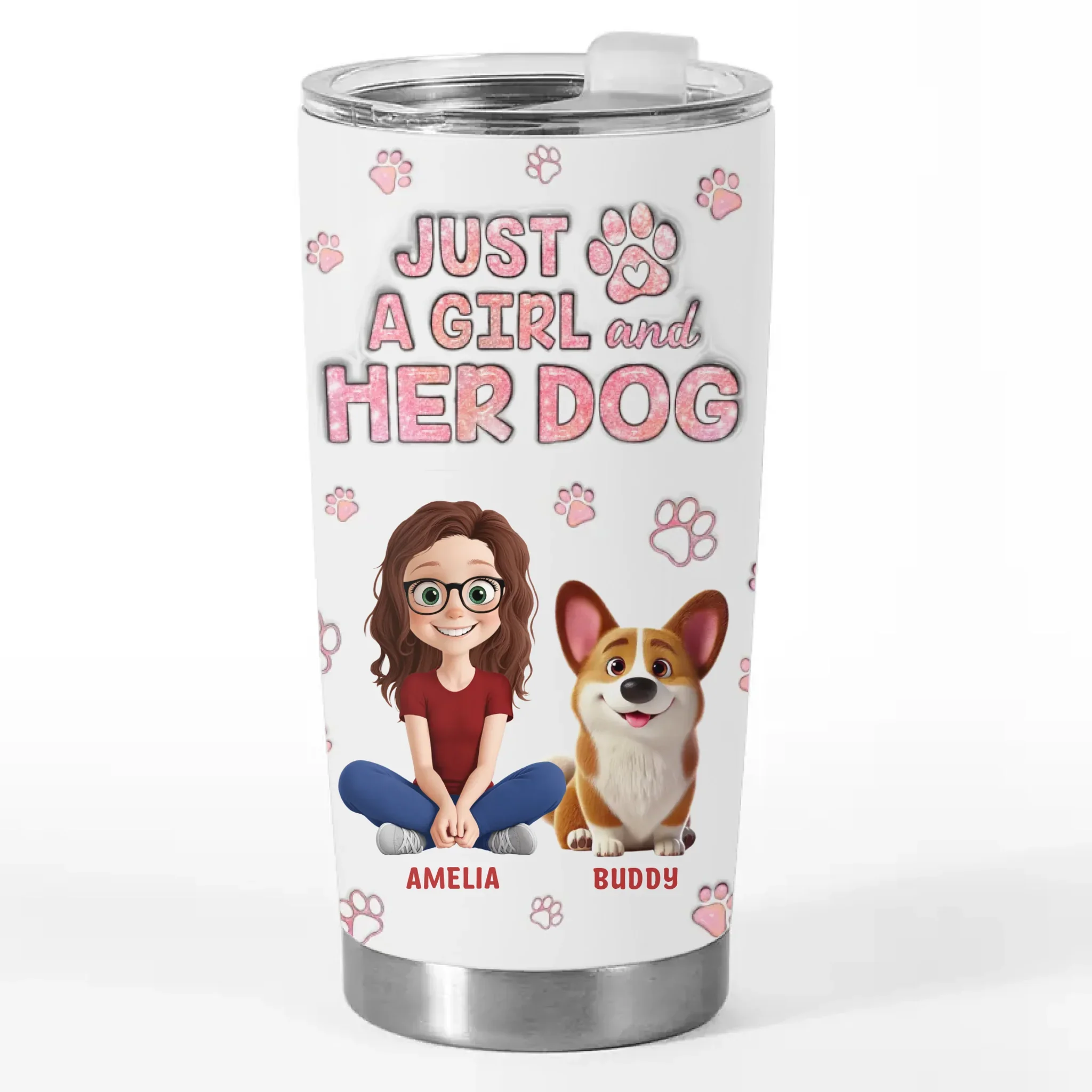 Custom Tumbler - Personalized Birthday Gifts For Dog Lovers, Dog Dad And Mom - My Emotional Support Furball - Robaser