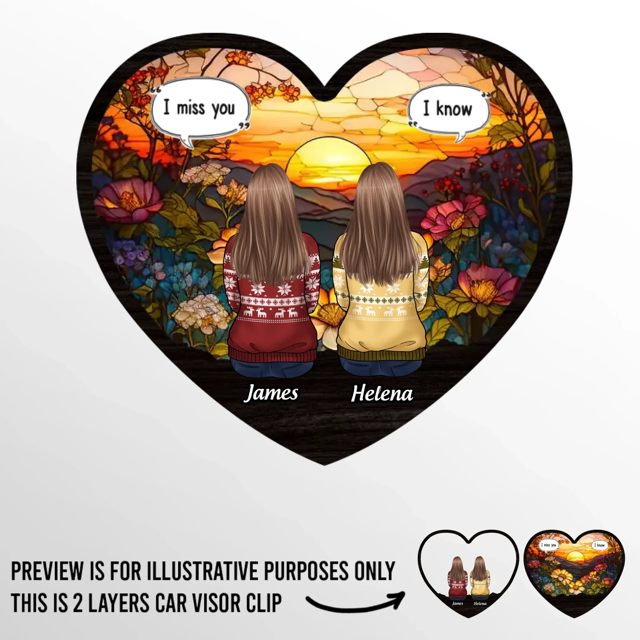 Custom Car Visor Clip - Personalized Memorial Sympathy Gifts For Loss Of Mom, Dad - Always Loved Never Forgotten - Robaser