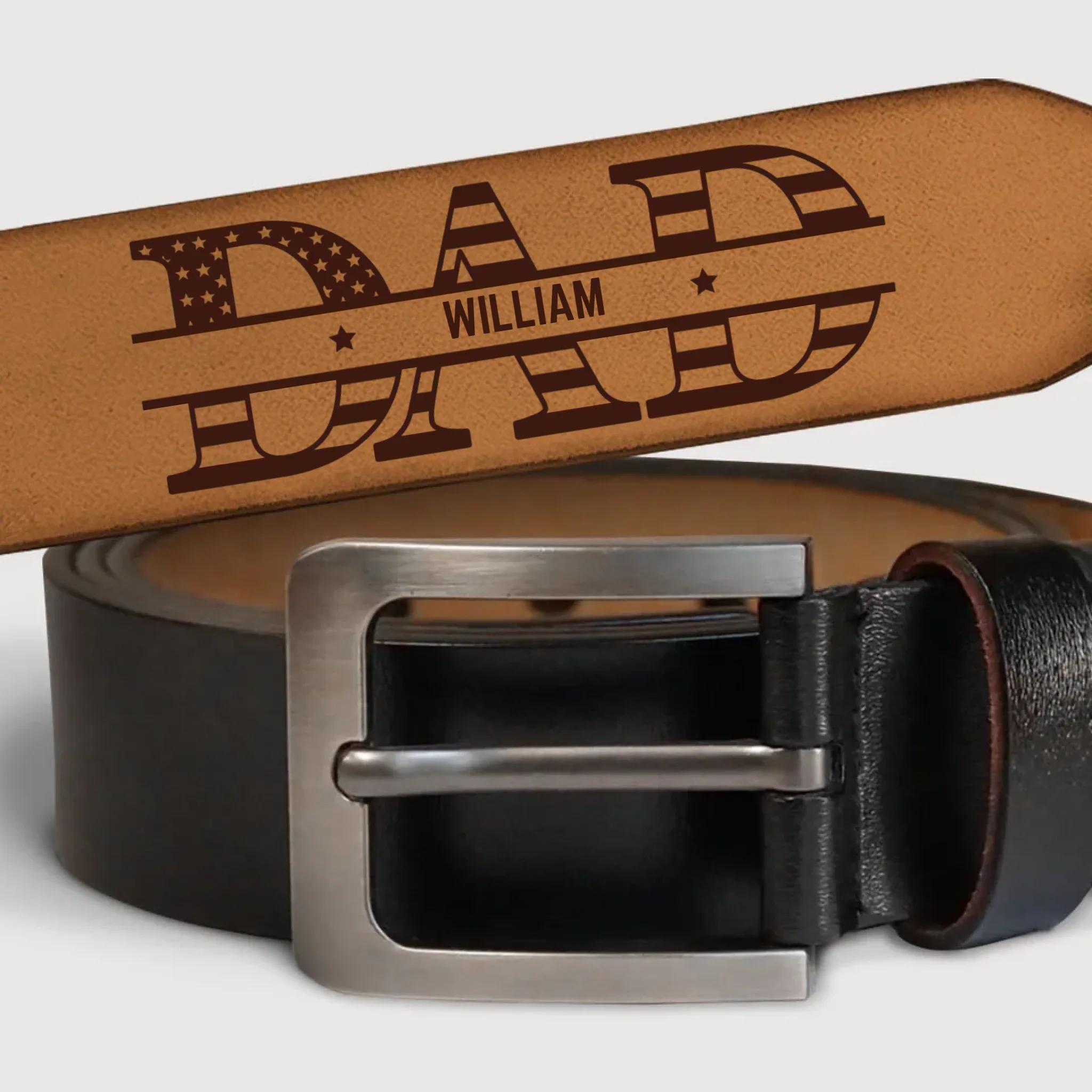 Strength, Style, And Family - Family Personalized Custom Engraved Leather Belt - Father's Day, Gift For Dad, Grandpa - Robaser