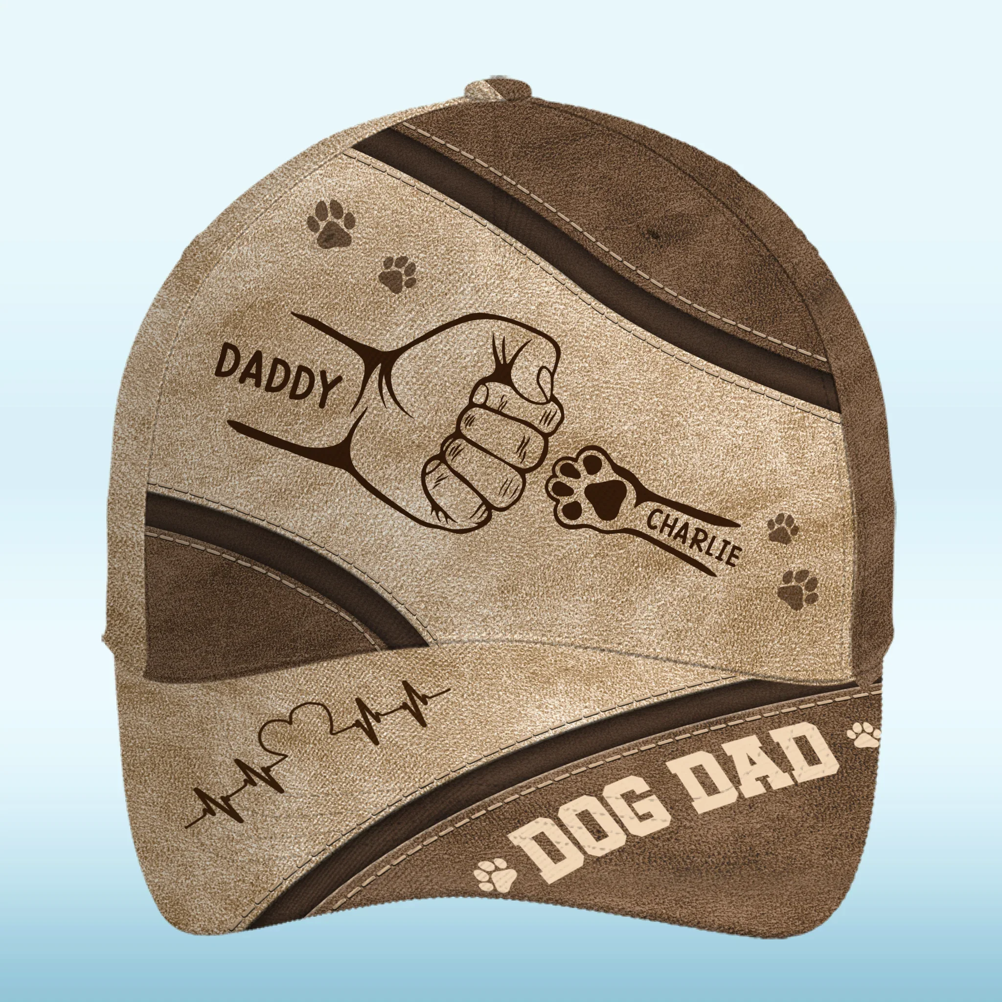 Fist Bumps & Paw Prints - Dog & Cat Personalized Custom Hat, All Over Print Classic Cap - Father's Day, Gift For Pet Owners, Pet Lovers - Robaser