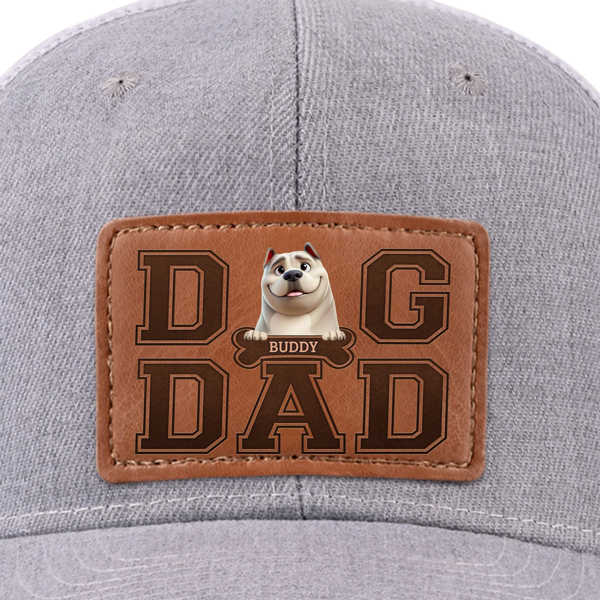 Fur Life, Dad Life - Dog Personalized Custom Leather Patch Hat - Father's Day, Gift For Pet Owners, Pet Lovers - Robaser