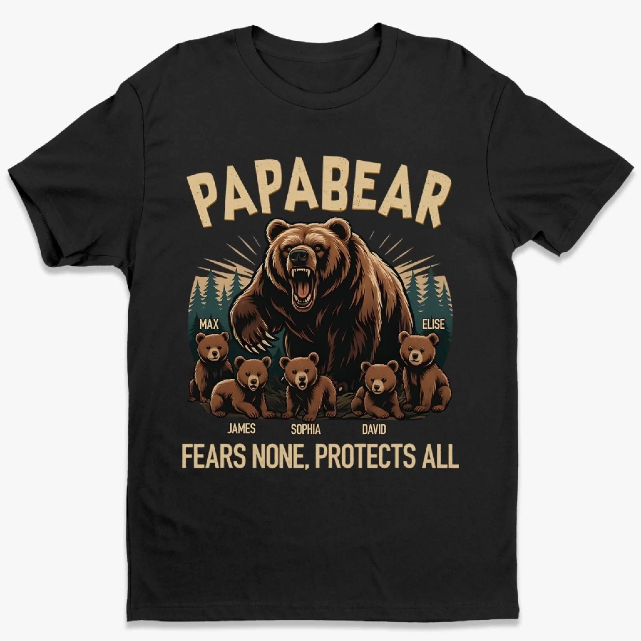 Papa Bear Mode, Always On - Family Personalized Custom Unisex T-shirt, Premium T-shirt, Hoodie - Father's Day, Gift For Dad, Grandpa - Robaser