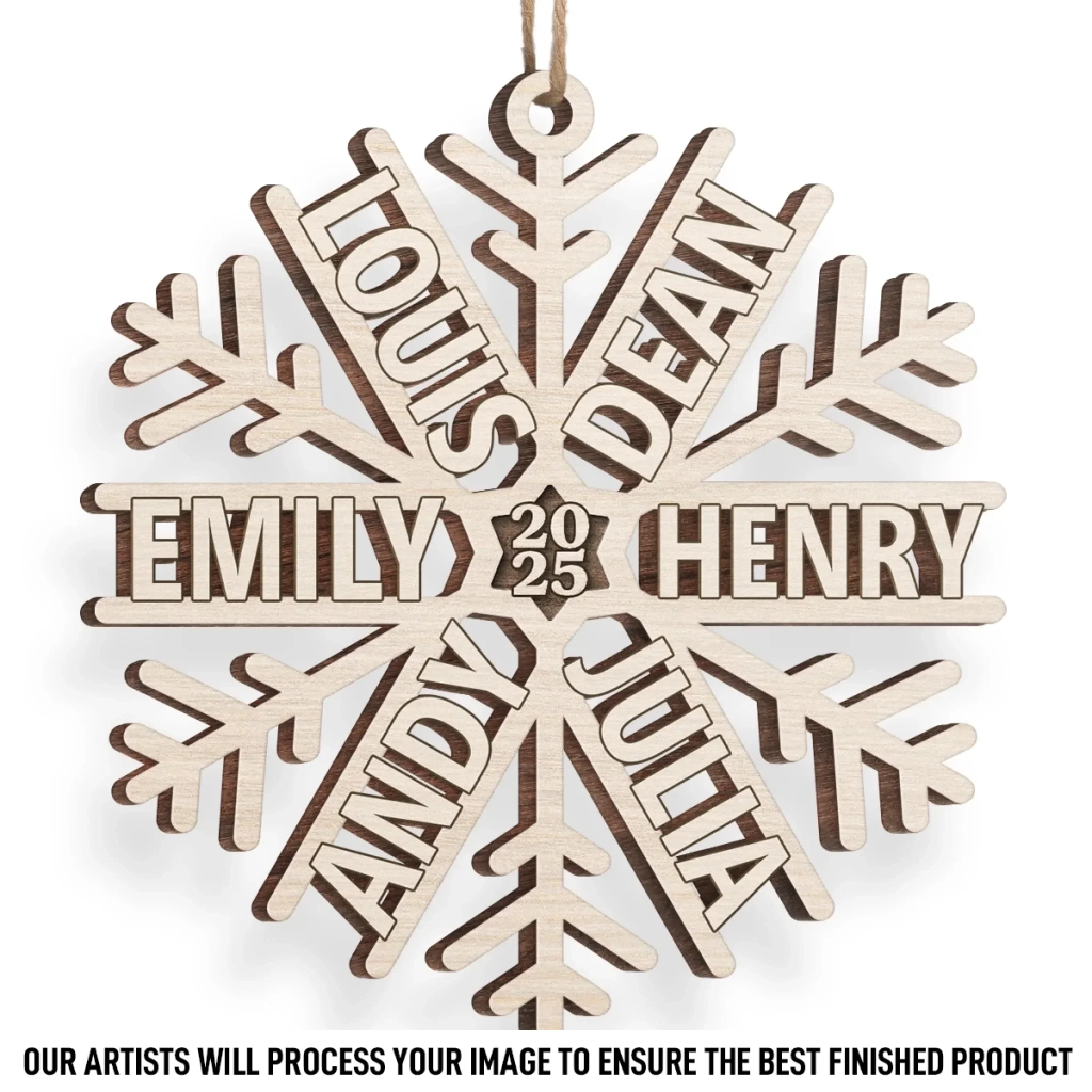 Custom Wood Ornament - Personalized Christmas Birthday Gifts For Mom, Dad, Kids - Snowed In With Love - Robaser