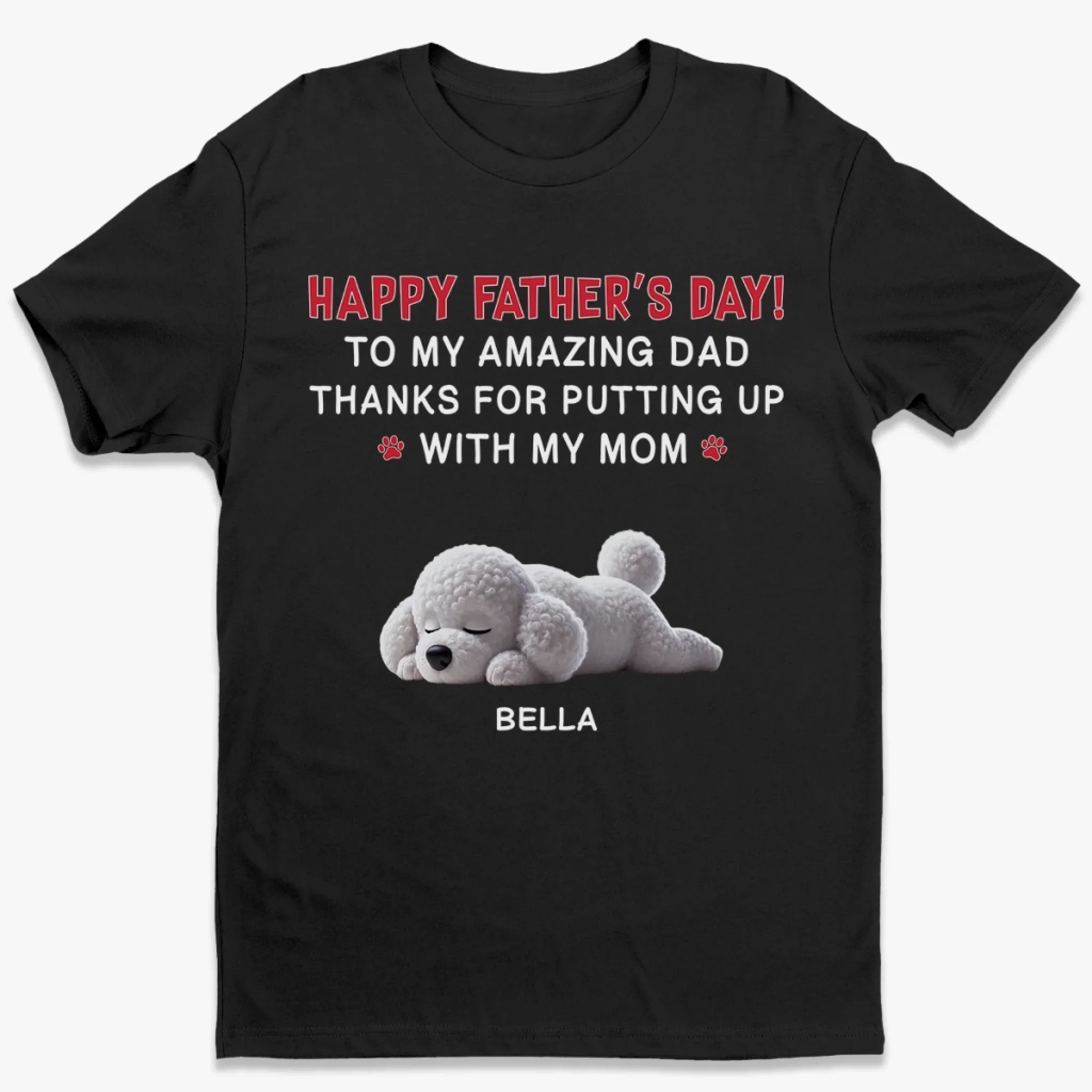 Thanks For Loving Her And Us - Dog Personalized Custom Unisex T-shirt, Premium T-shirt, Hoodie - Father's Day, Gift For Dad, Pet Owners, Pet Lovers - Robaser