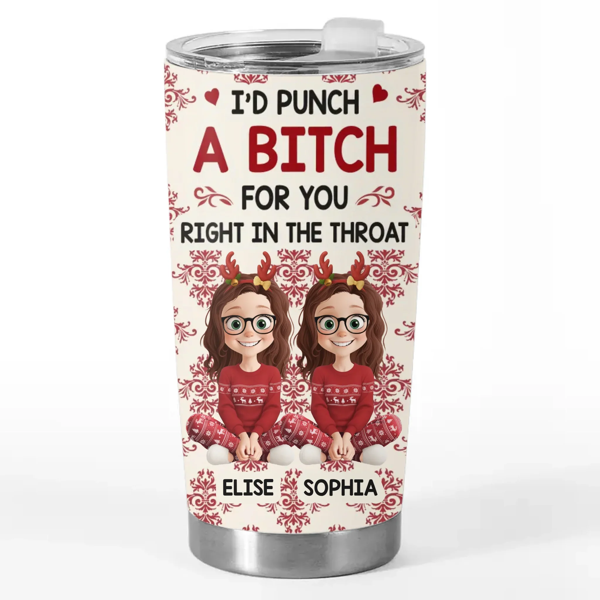 Custom Tumbler - Personalized Best Friend Christmas Birthday Gifts For Women, Besties, Sisters, BFF - Life Upgraded With My Besties - Robaser