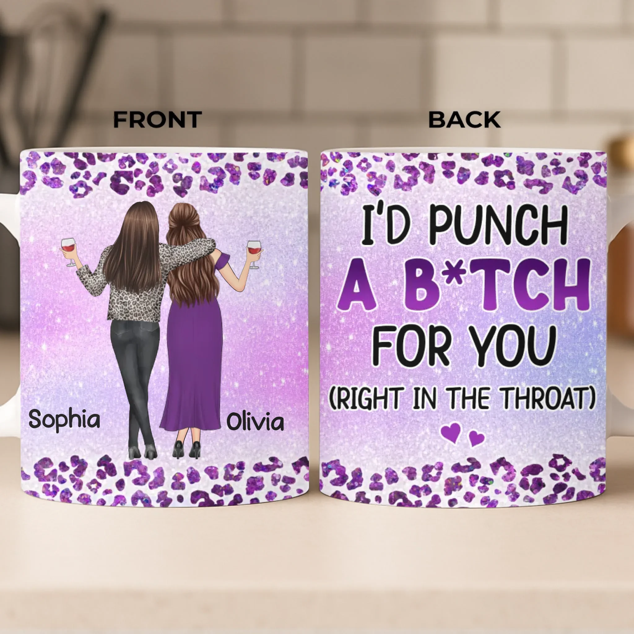 Custom Mug - Personalized Best Friend Birthday Gifts For Women, Besties, Sisters, BFF - Always Got Your Back - Robaser