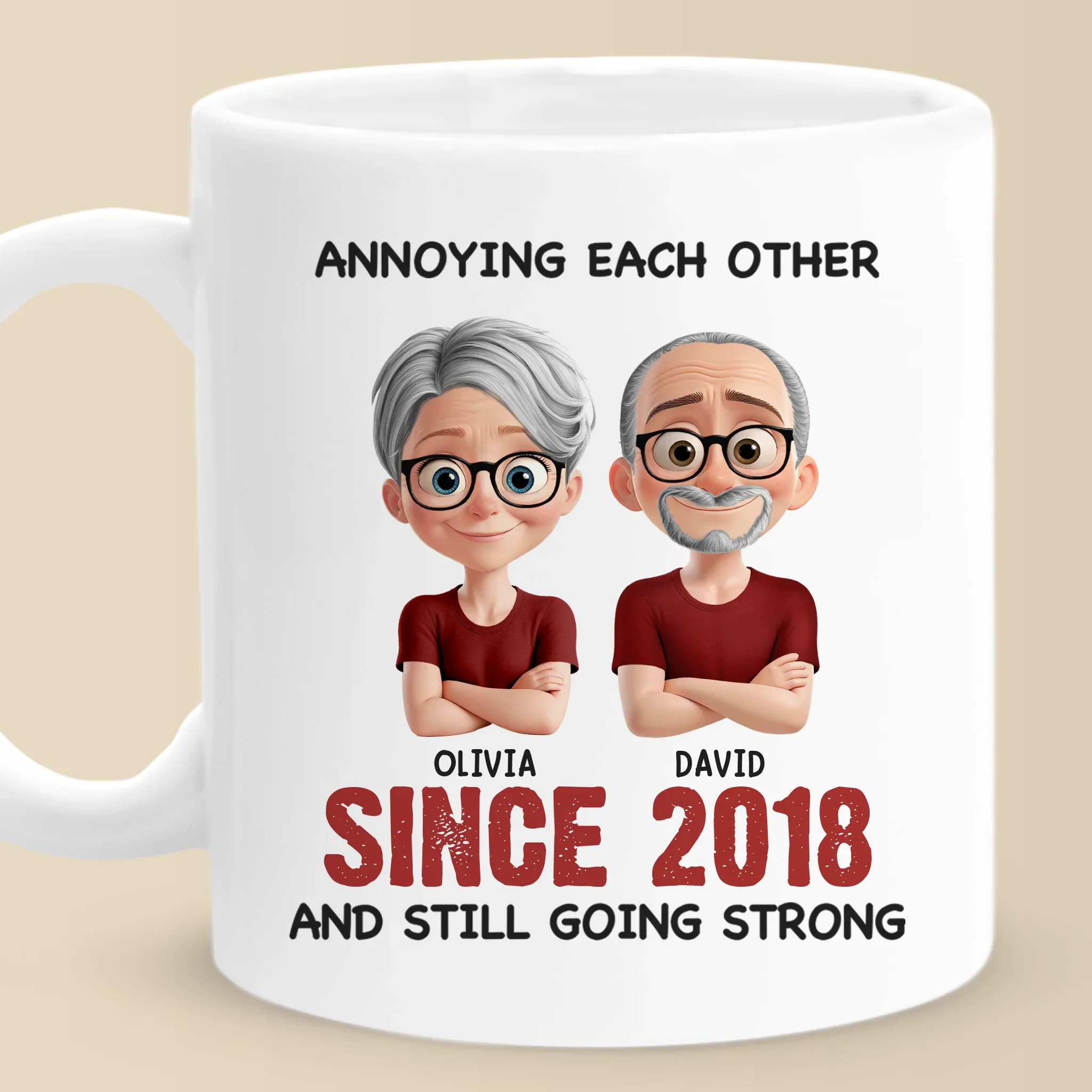 Custom Mug - Personalized Anniversary Wedding Gifts For Husband And Wife, Him And Her - Your Daily Dose Of Mischief - Robaser