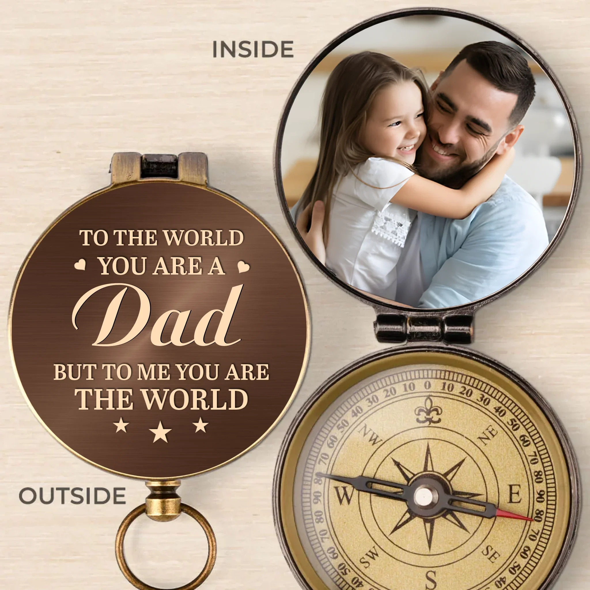 Custom Photo You  ll Always Be My Hero - Family Personalized Custom Compass - Father's Day, Gift For Dad, Grandpa, Family Members - Robaser