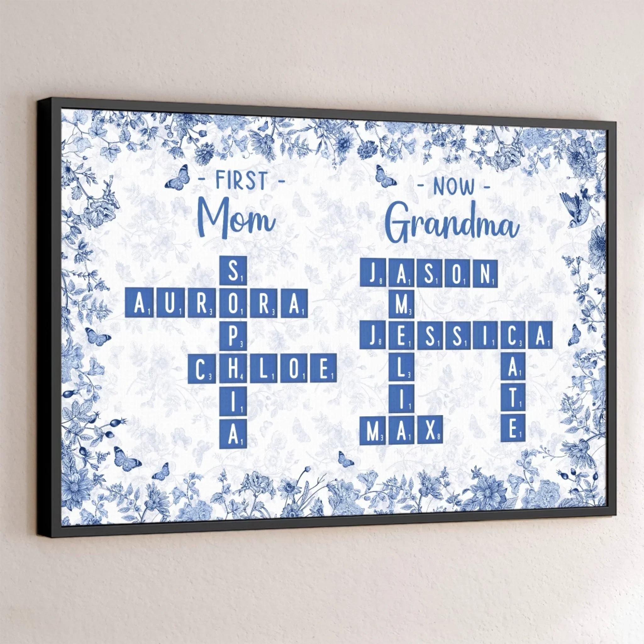 Custom Scrabble Horizontal Poster - Personalized Birthday Gifts For Mom, Grandma - Generations Held Together By Love - Robaser