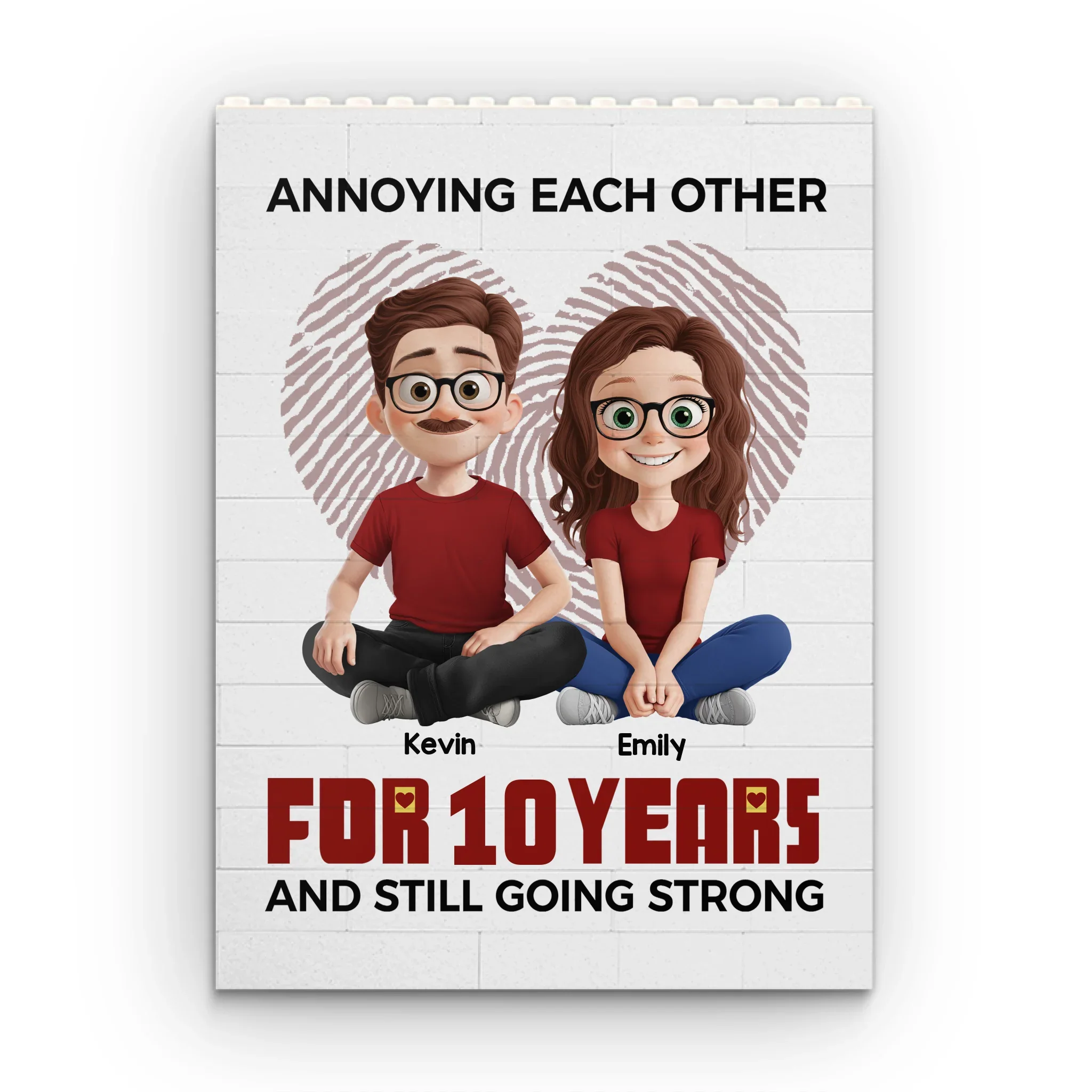 I  m Yours, Forever Flawed - Couple Personalized Custom Vertical Rectangle Shaped Building Brick Blocks - Gift For Husband Wife, Anniversary - Robaser