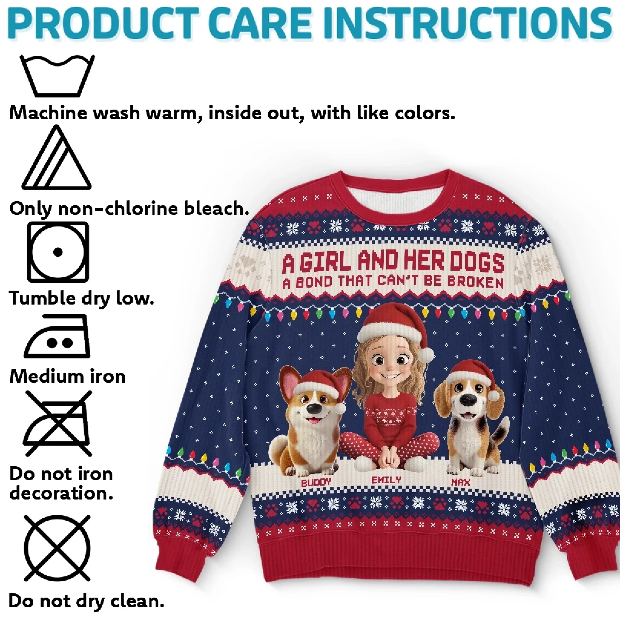 Custom Unisex Ugly Sweatshirt - Personalized  Christmas Birthday Gifts For Dog Lovers, Dog Dad And Mom - Forever My Pawtner In Crime - Robaser